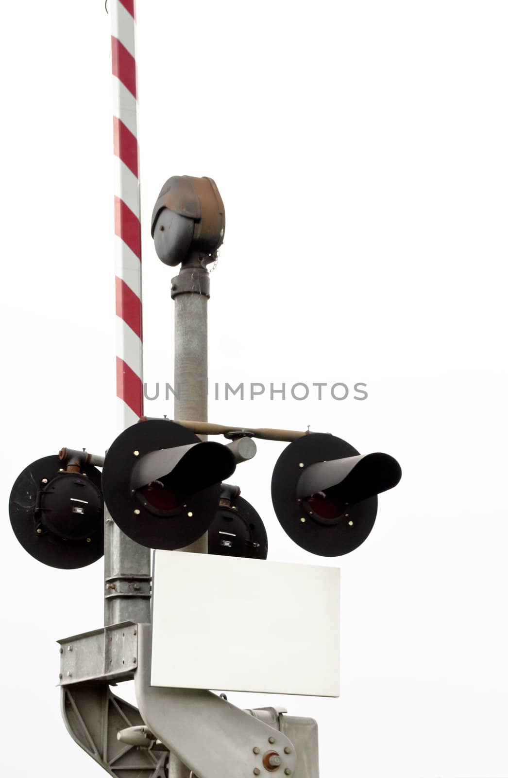 Empty sign on train signal in white background