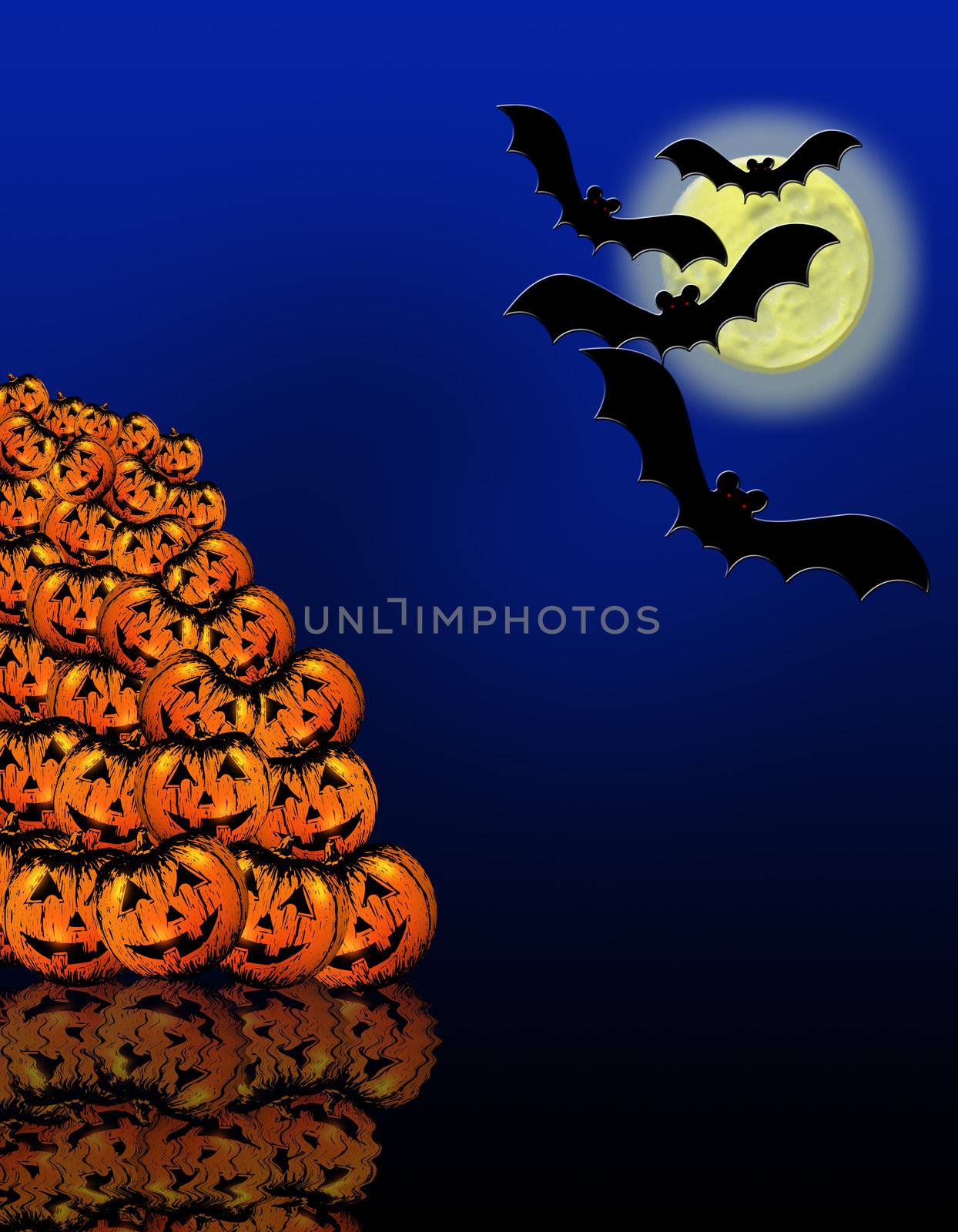Illustration composition for Halloween background, card or party invitation.
