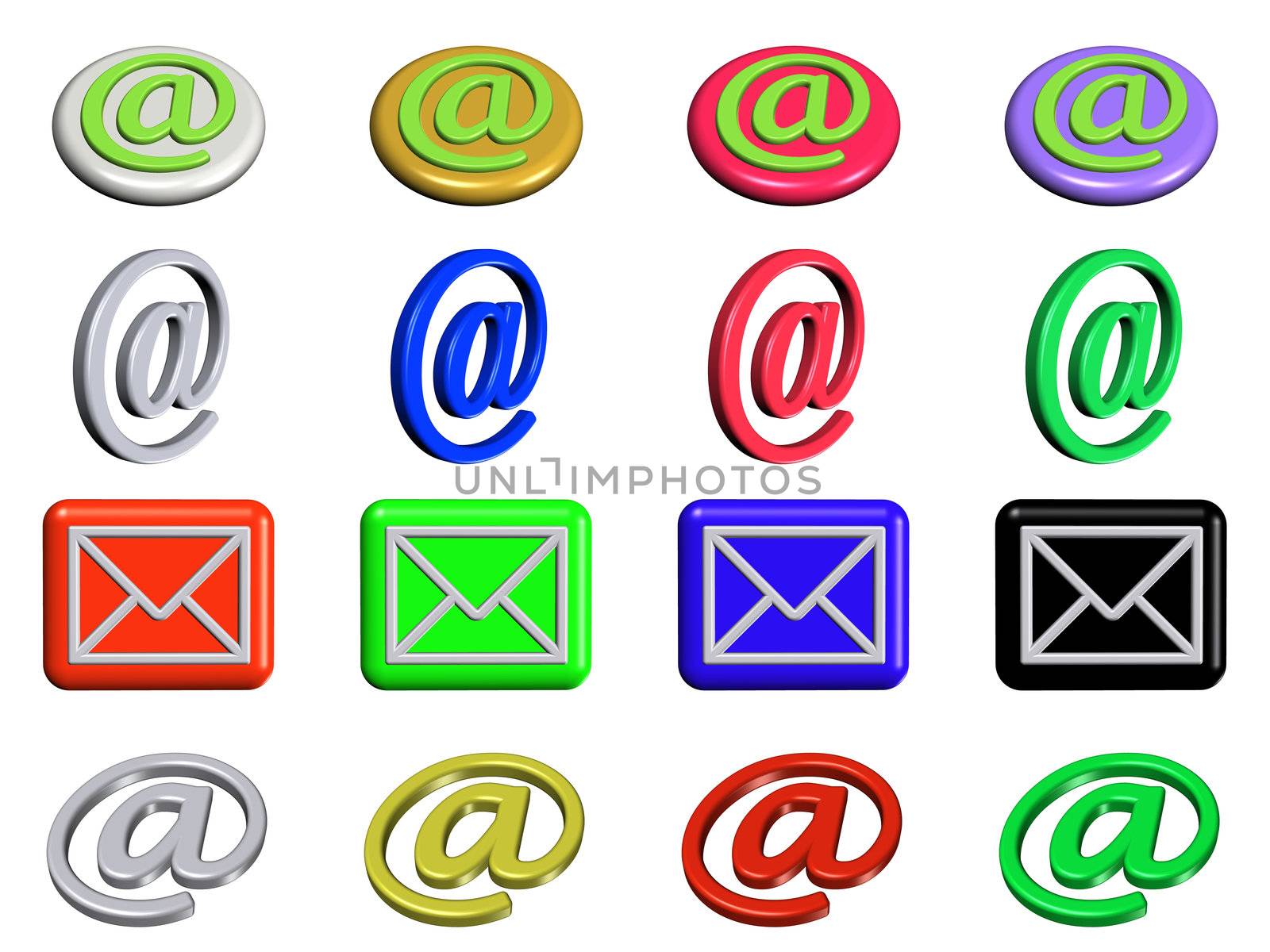 mail button set for web site and illustrations