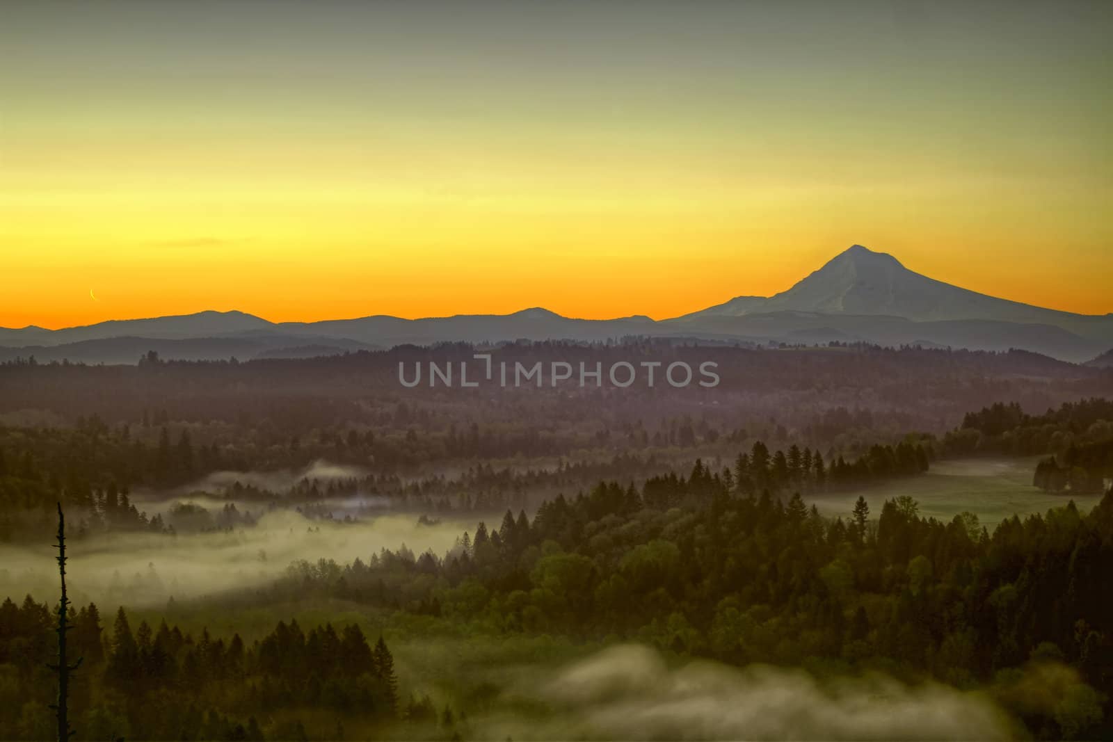 Sunrise Over Mount Hood One Foggy Morning by Davidgn