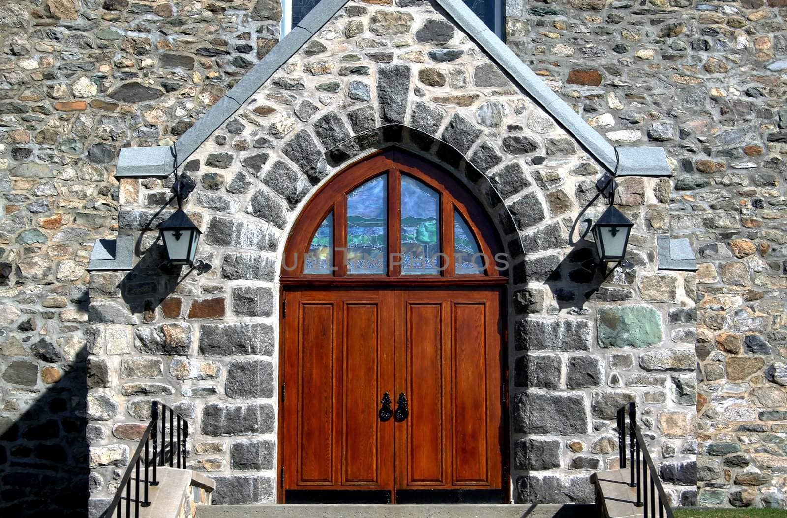 Wooden doors of turn of the century church