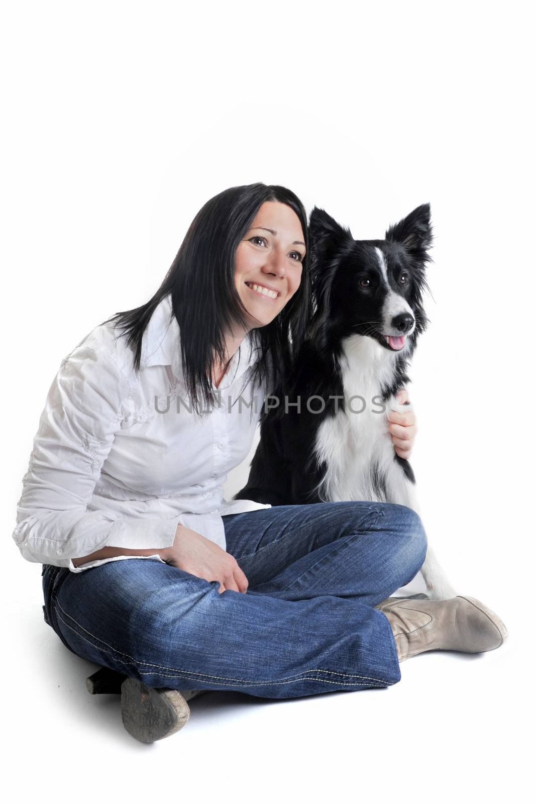 border collie and woman by cynoclub