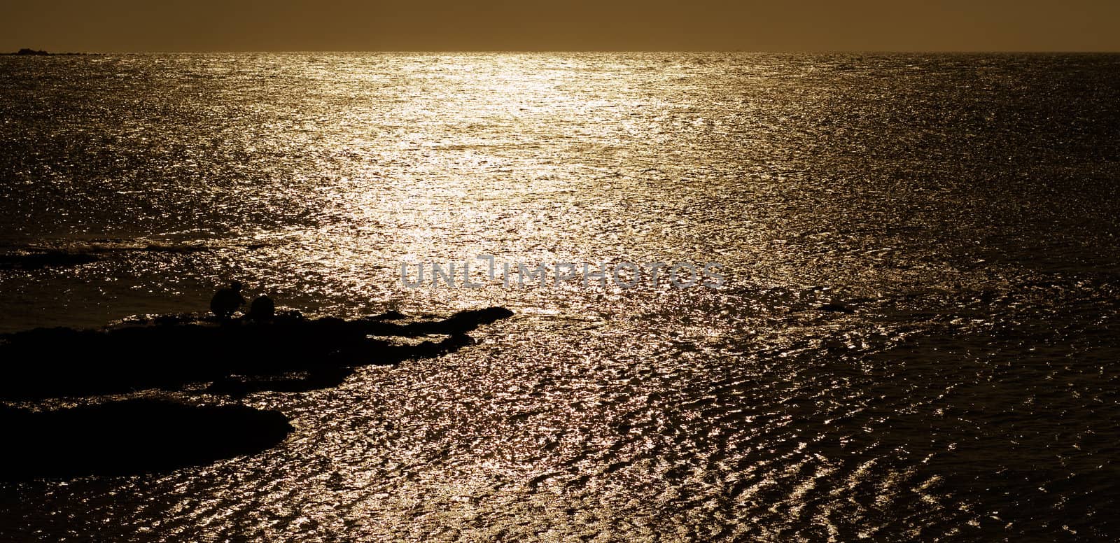 two friends fishing in black silhouette by elwynn