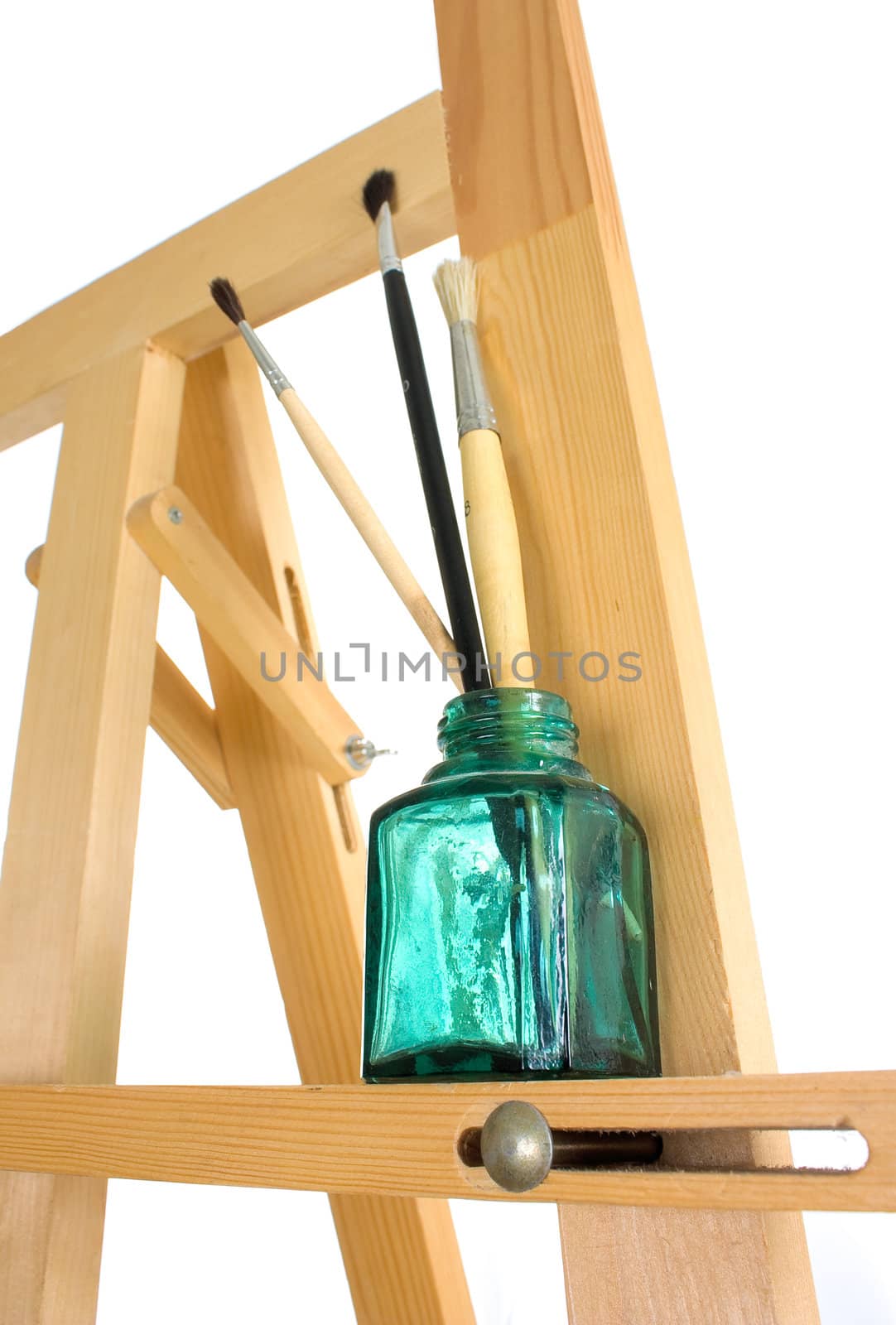 Easel isolated on a white background