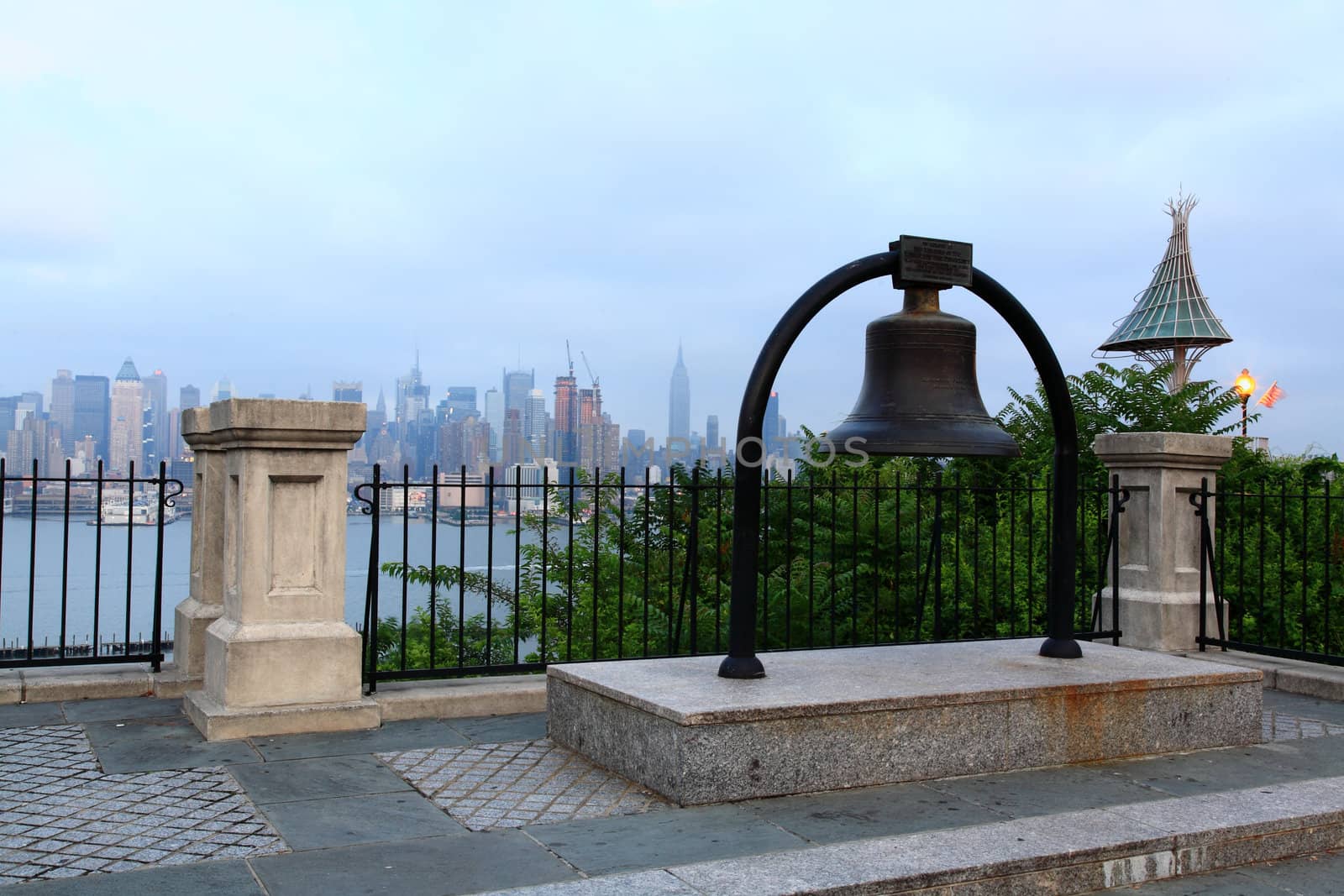 The Mid-town Manhattan Skyline at the Night of the July 4th Holiday