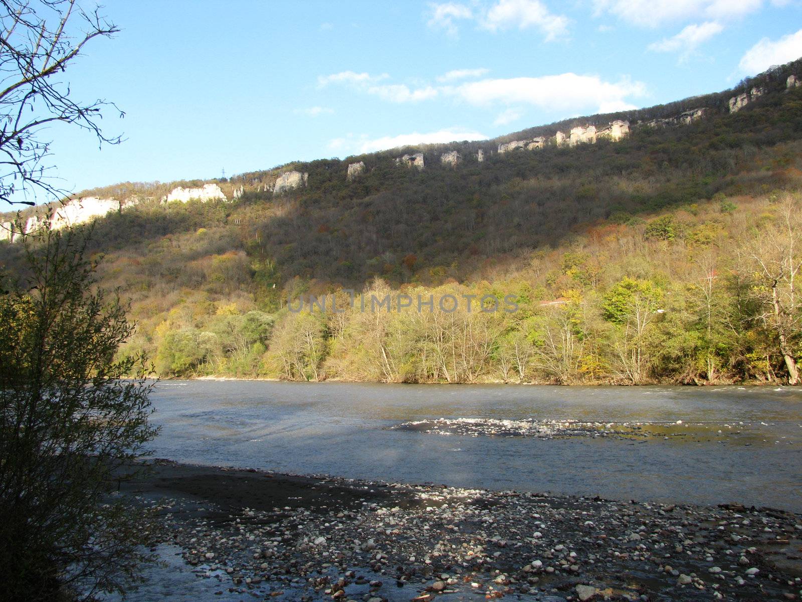 Greens; the Caucasian ridge; rocks; a relief; a landscape; a hill; a panorama; mountains; Caucasus; mountain; a slope