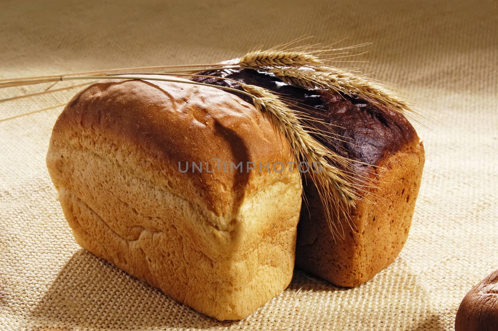 Two loaves of bread with spikelets