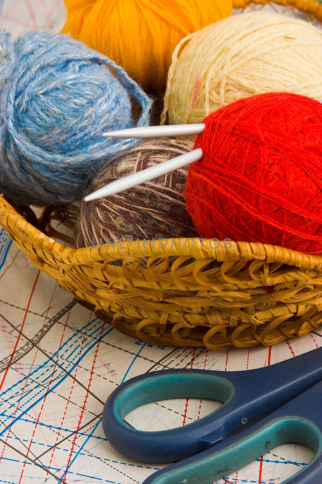 Balls with thread for knitting by oleg_zhukov