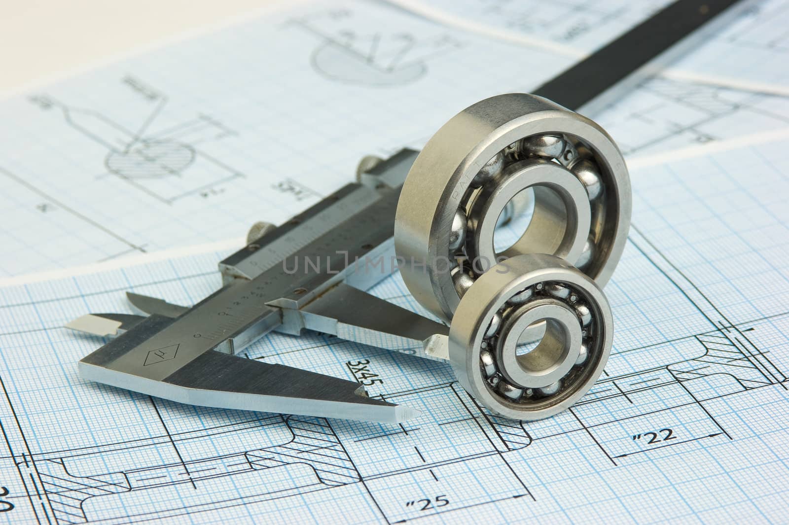 tools and mechanisms detail on the background of technical drawings