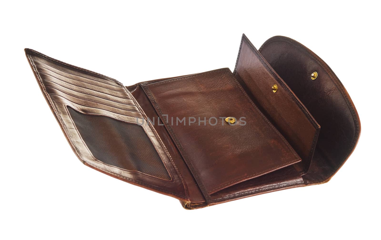 Leather purse isolated on a white background