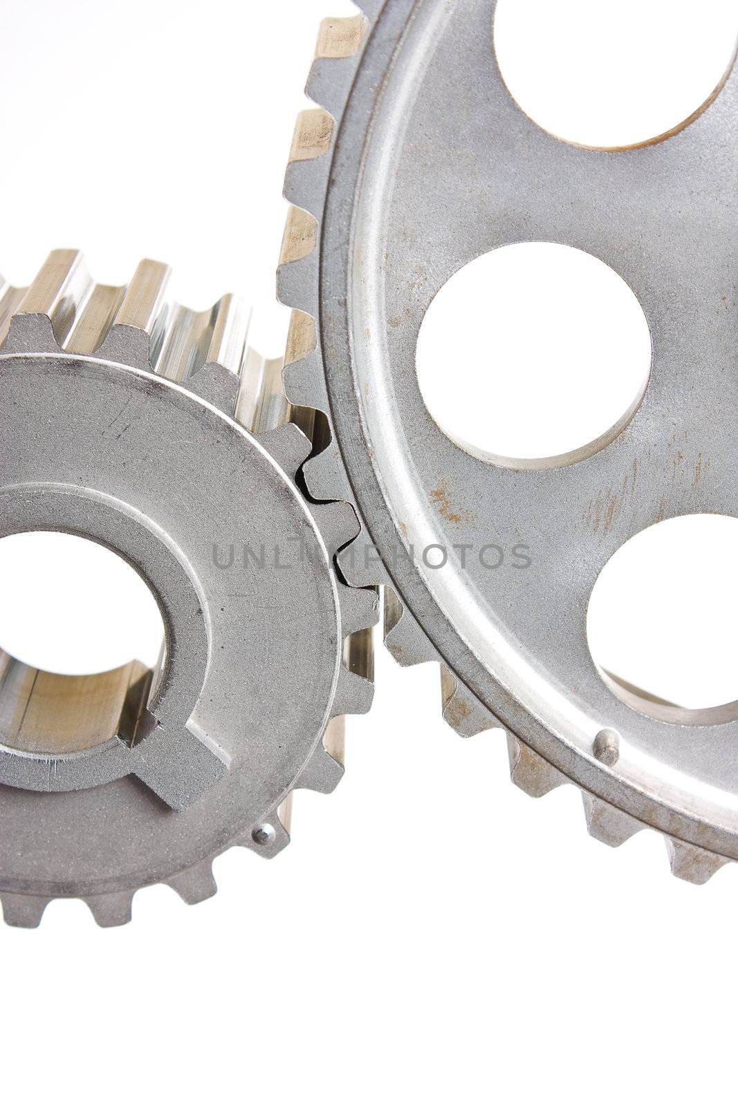 gears of mechanisms isolated on a white background
