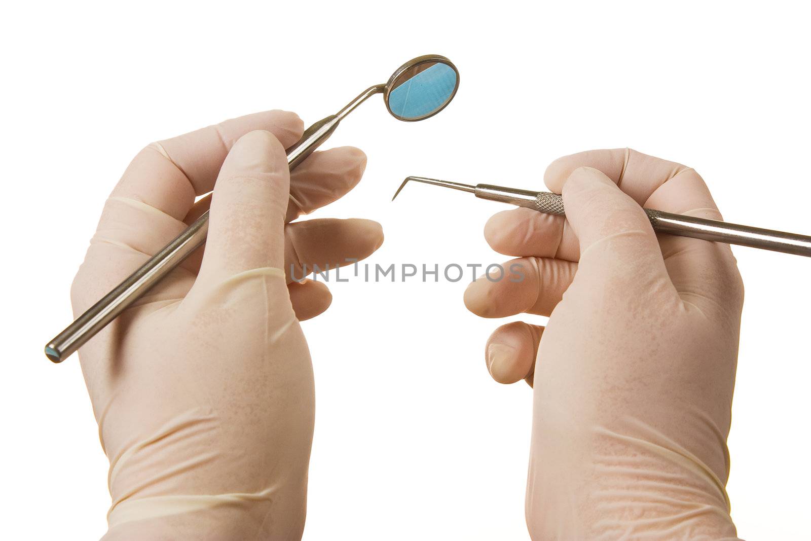 Dental tools isolated on white background