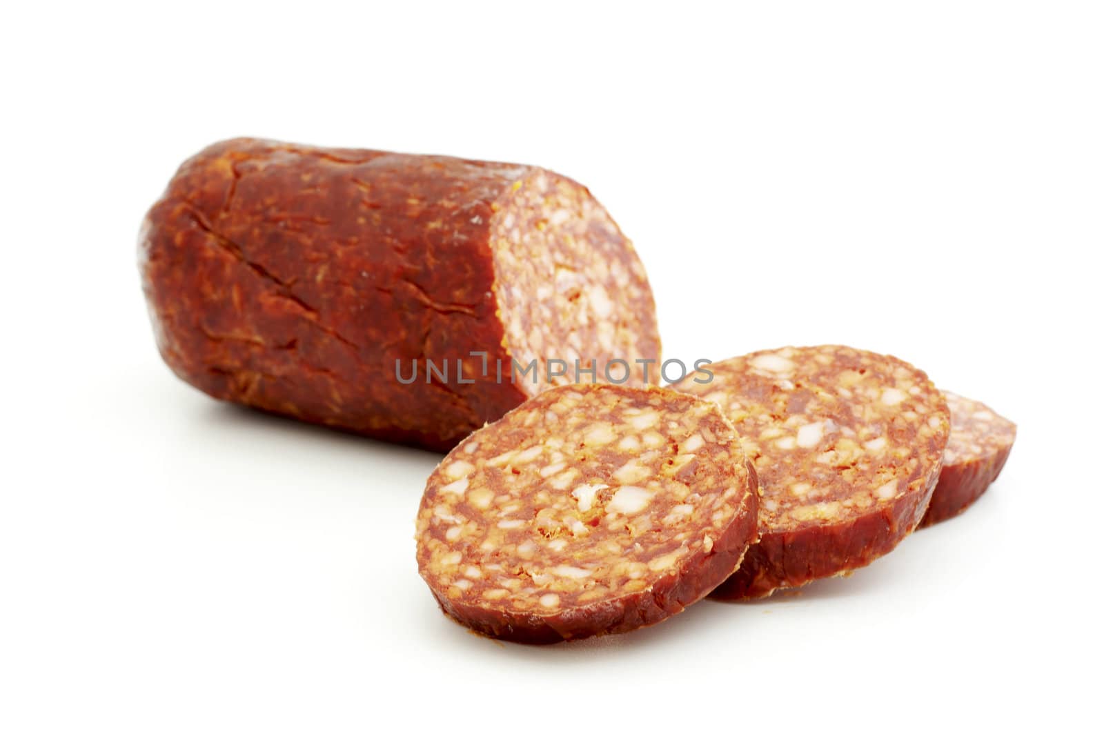 Sliced smoked sausage by magraphics