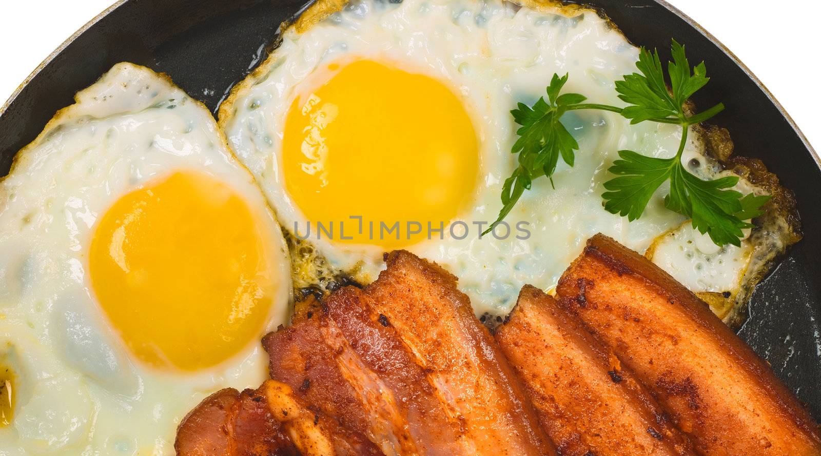 fried egg with bacon