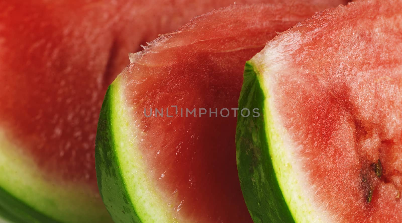 Ripe Watermelon sliced into thin slices