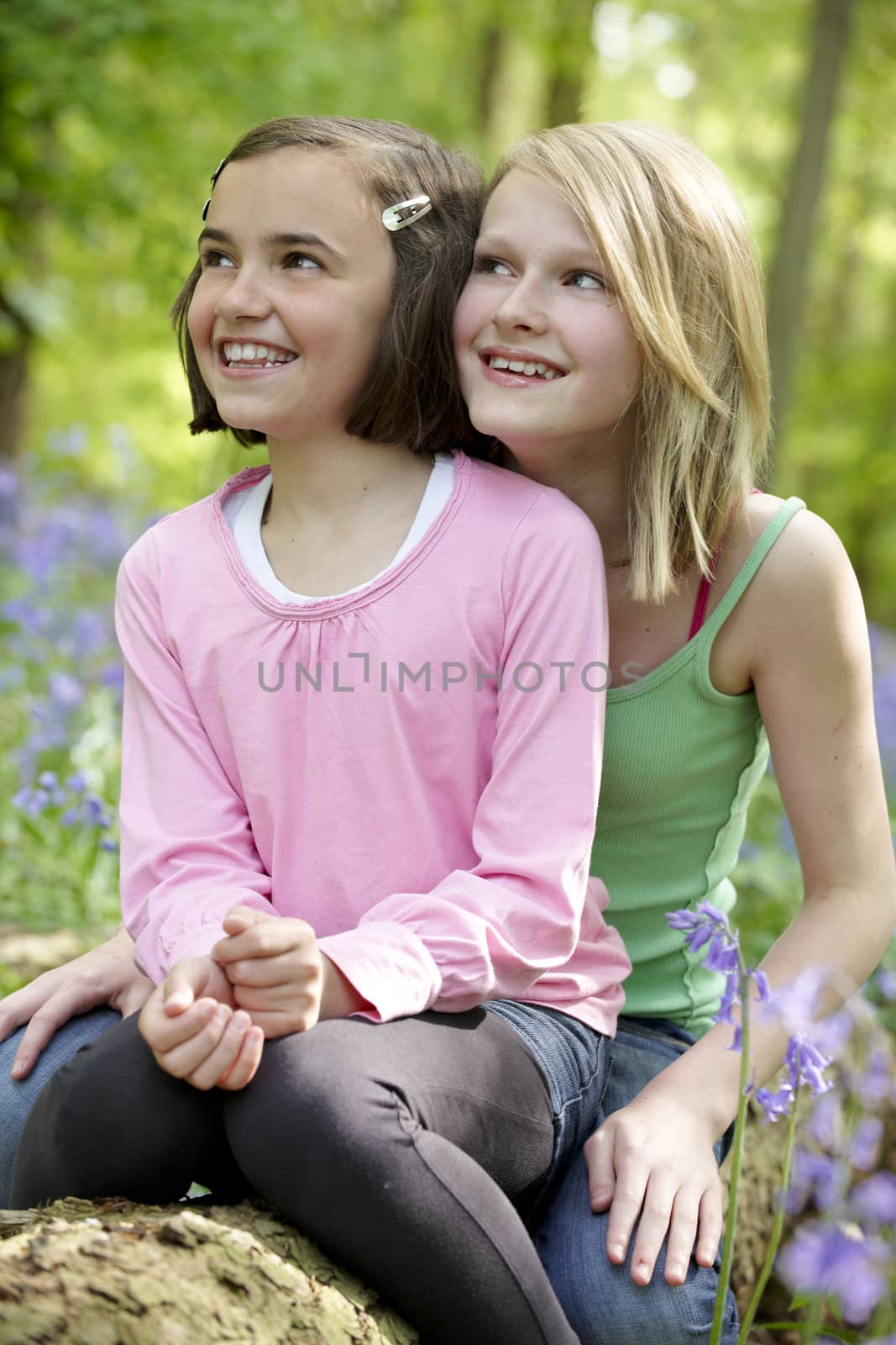 Two girls and bluebells by gemphotography