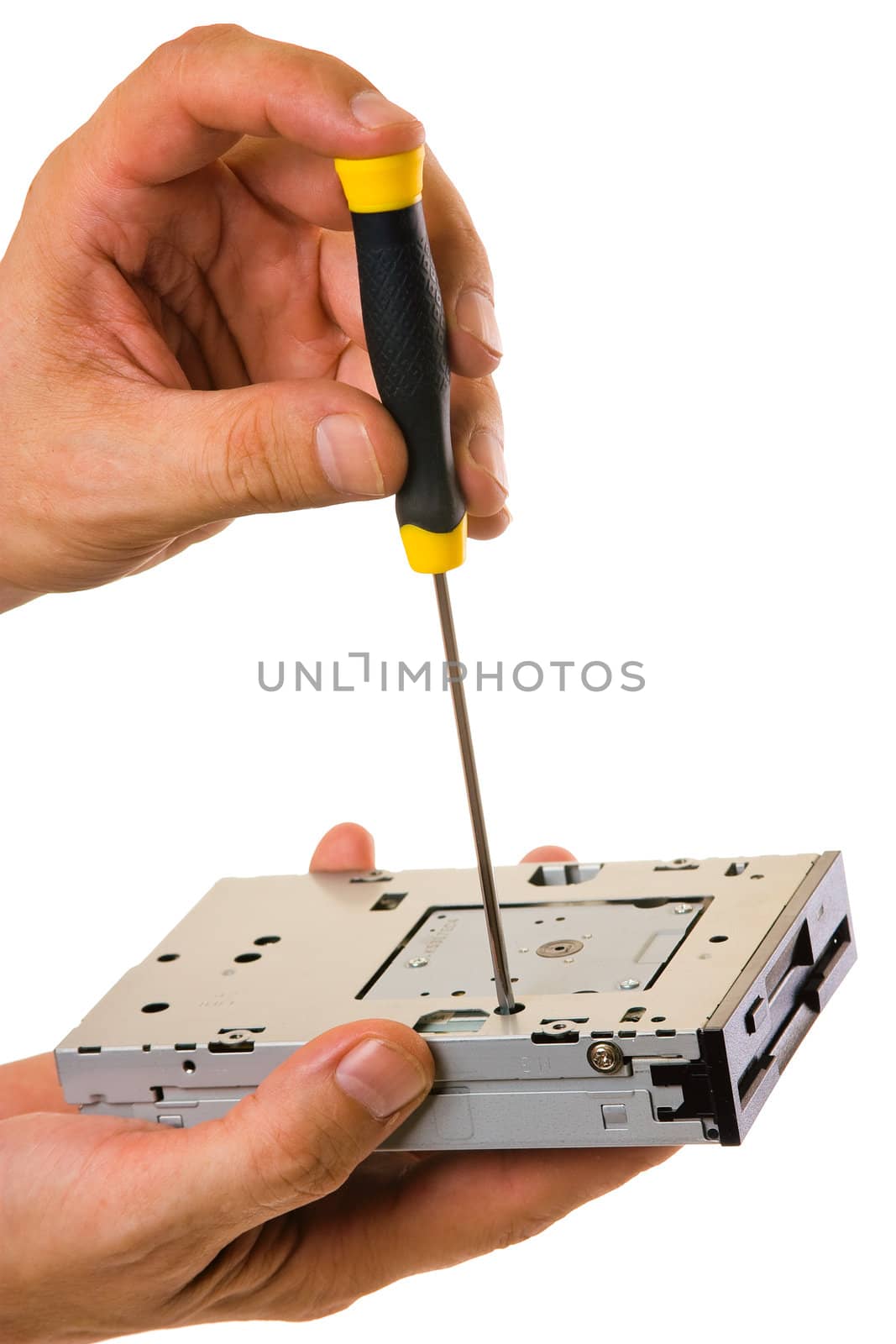 electronic device is isolated on a white background