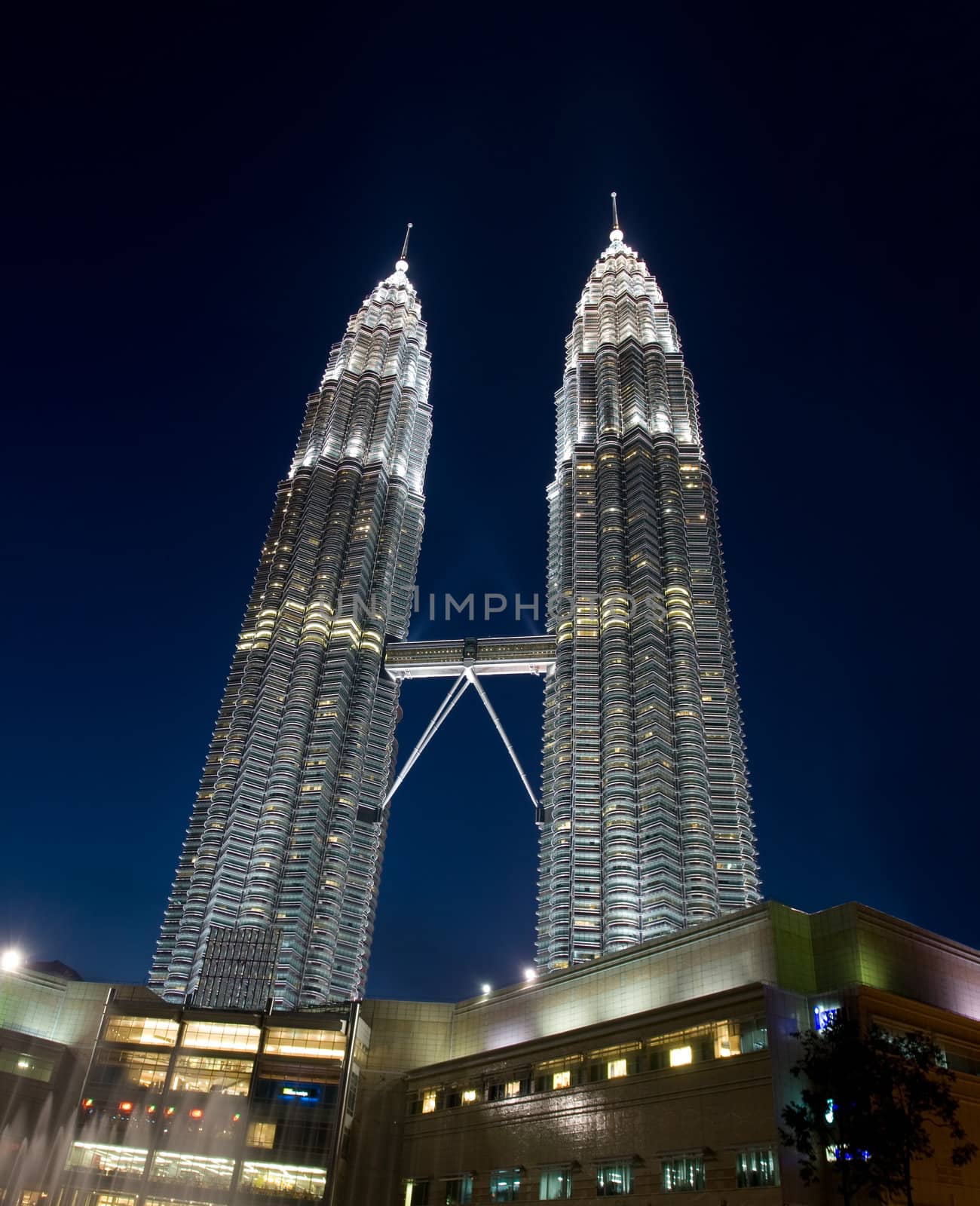 Night view of the Twin Towers in Kuala Lumpur, Malaysia