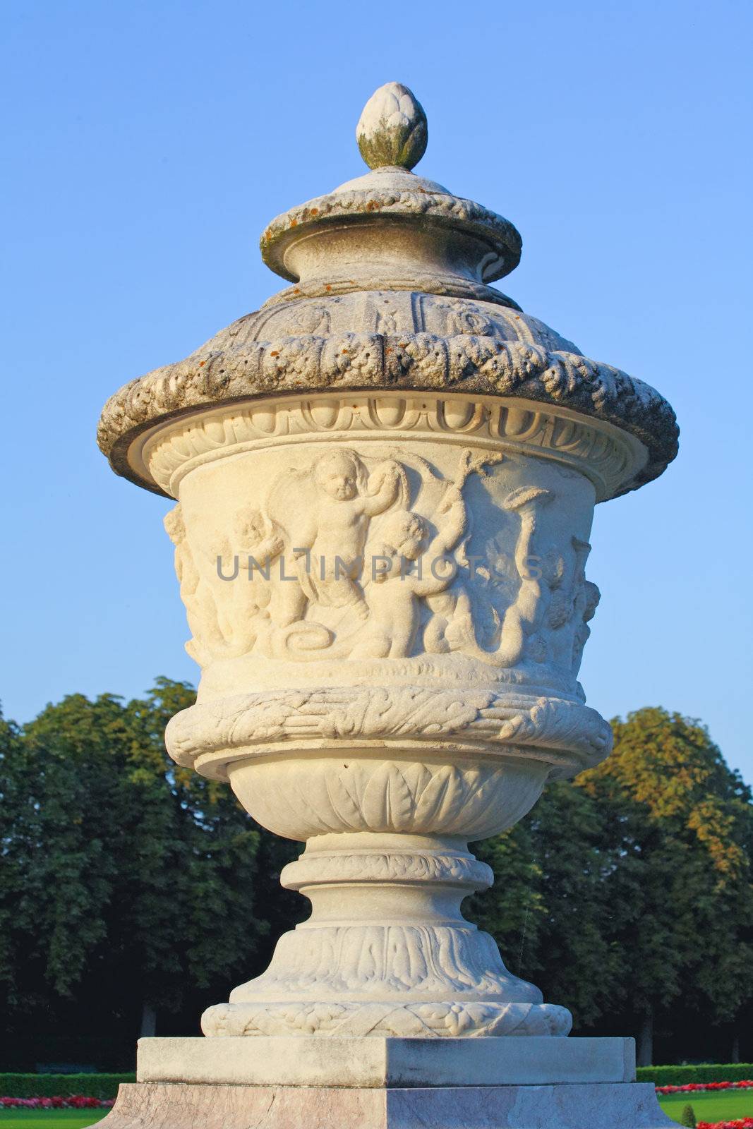 The royal garden at the Nymphenburg Palace in Munich Germany