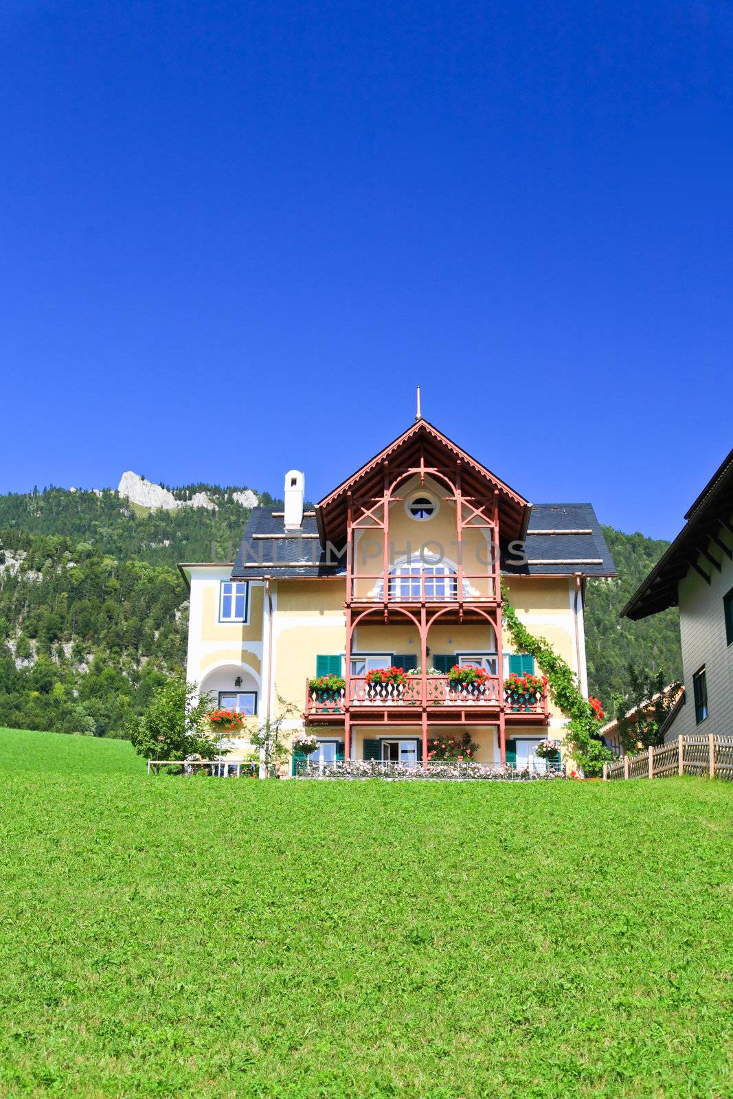 The beautiful countryside of St. Wolfgang in Lake district near Salzburg Austria