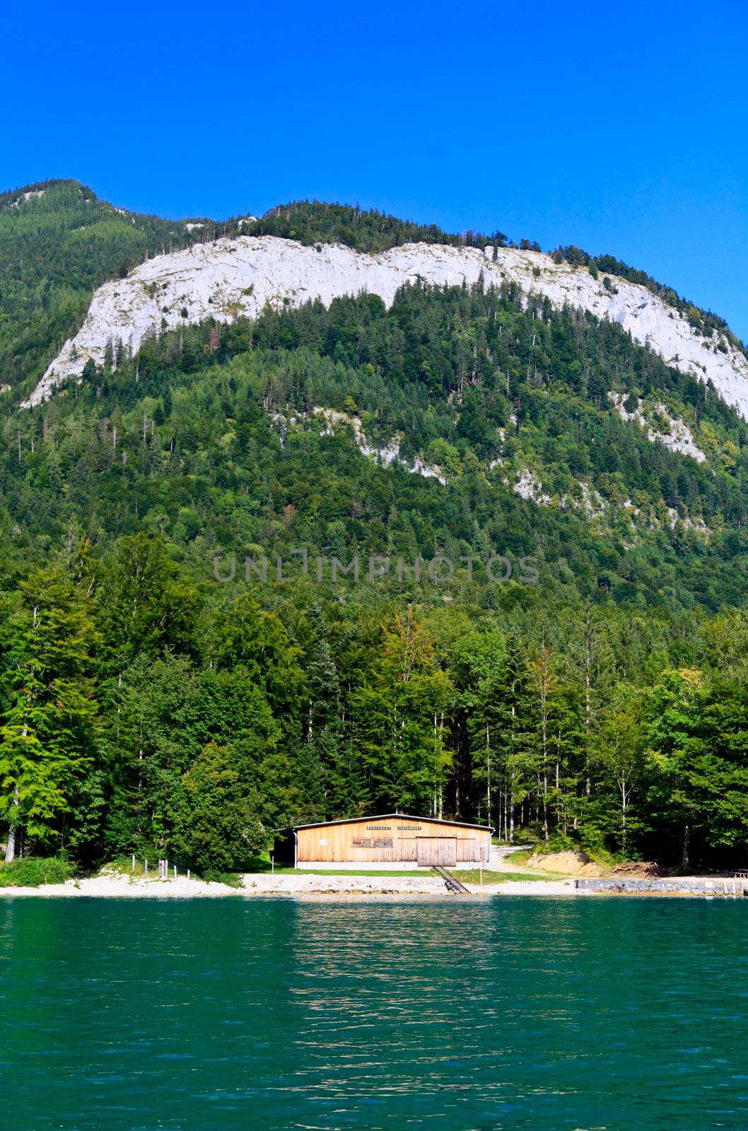 The beautiful countryside around Lake Wolfgang in Lake district near Salzburg Austria