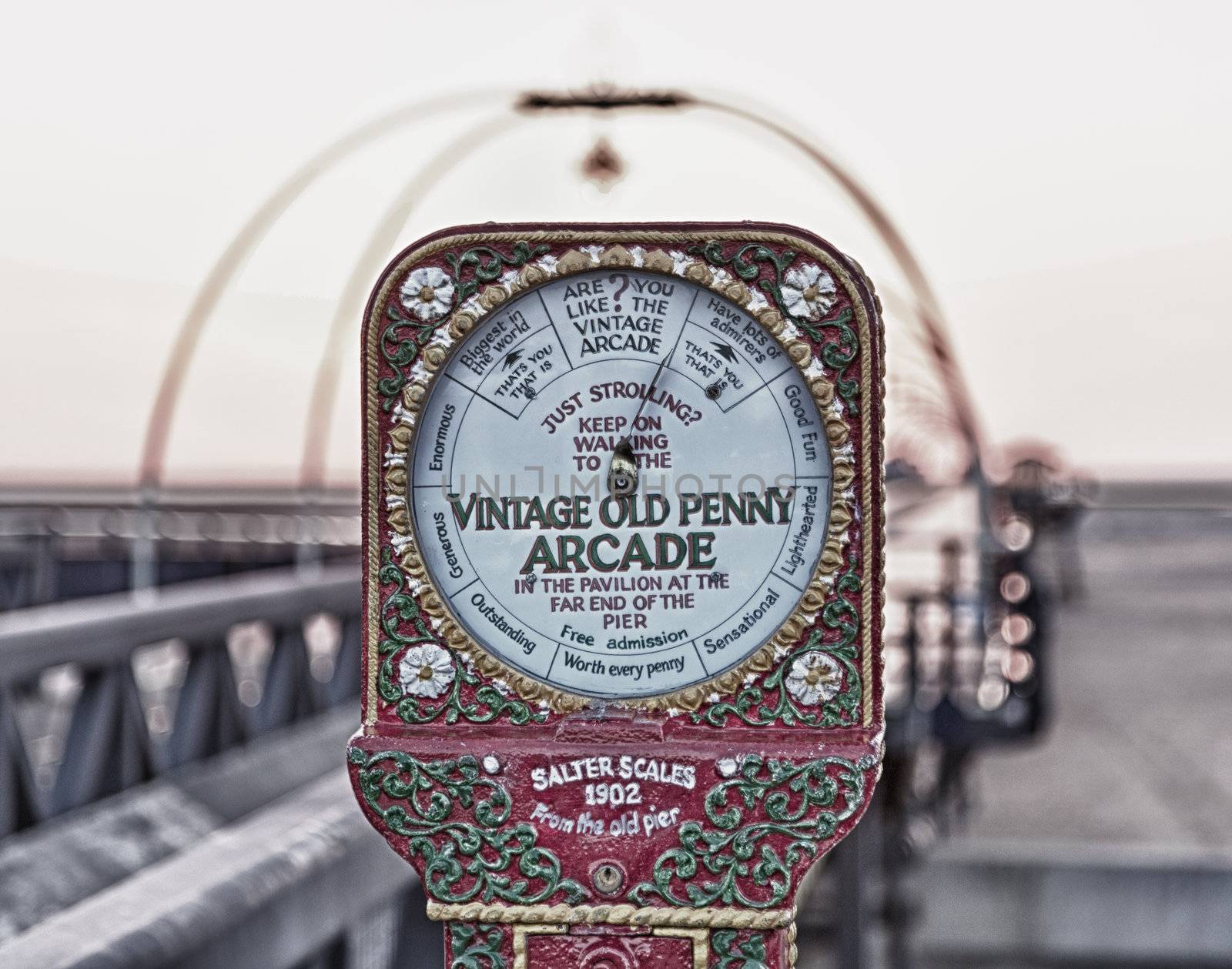 Old scales on Southport pier by steheap