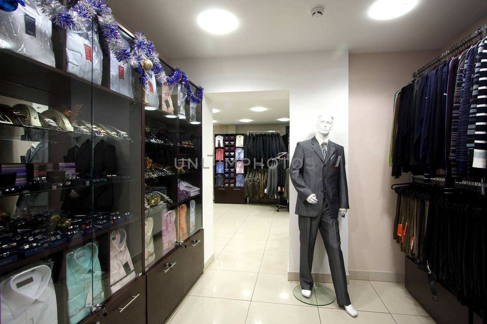 
Interior of modern shop of clothes