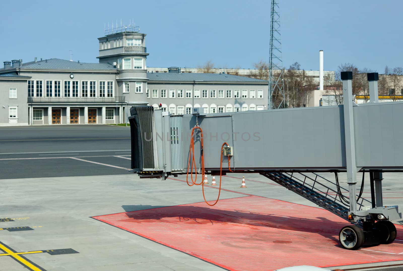 Jetway to aircraft at Tallinn Airport in Estonia