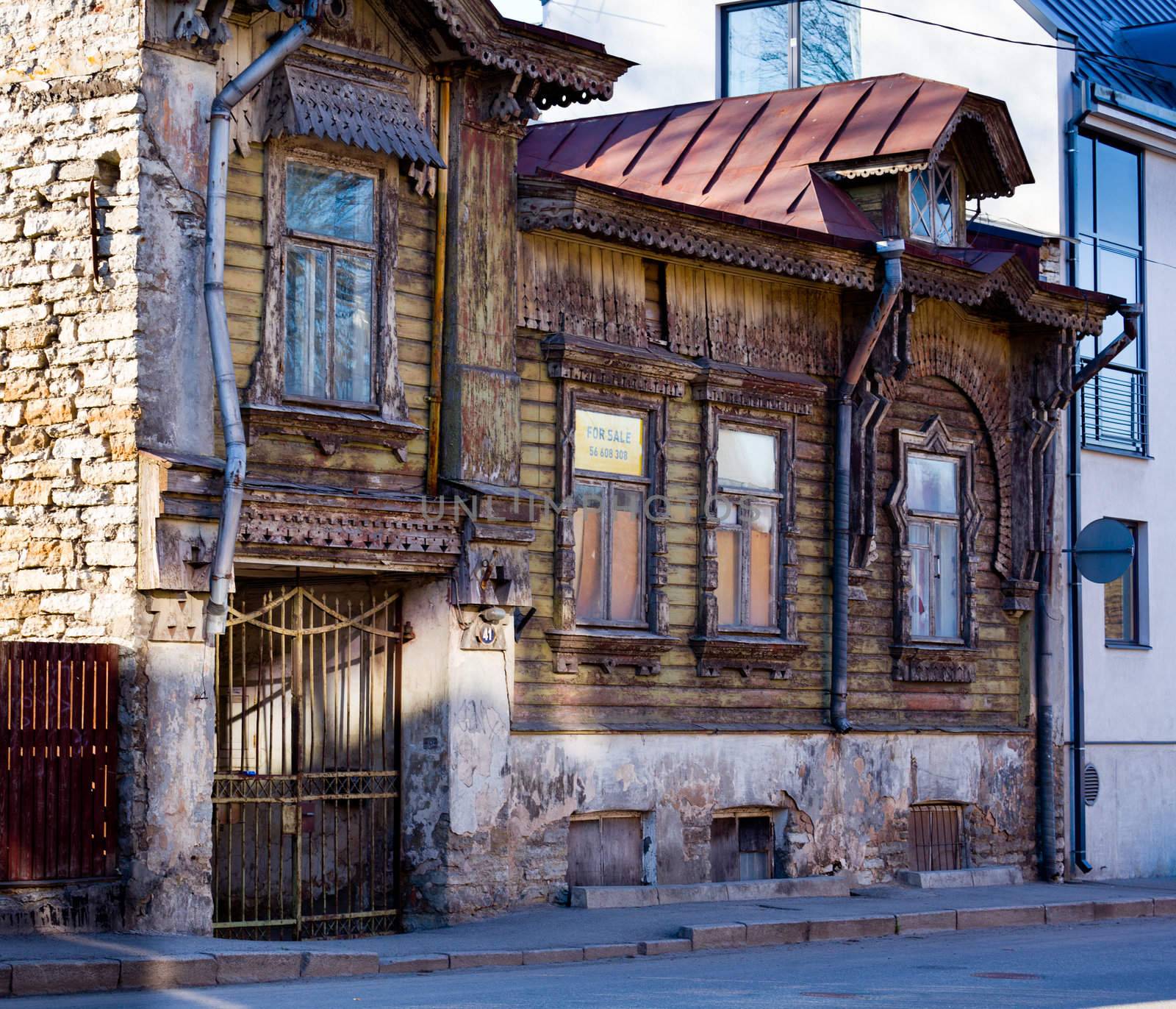 Old ruined building in Tallinn Estonia for sale as a "fixer-up"