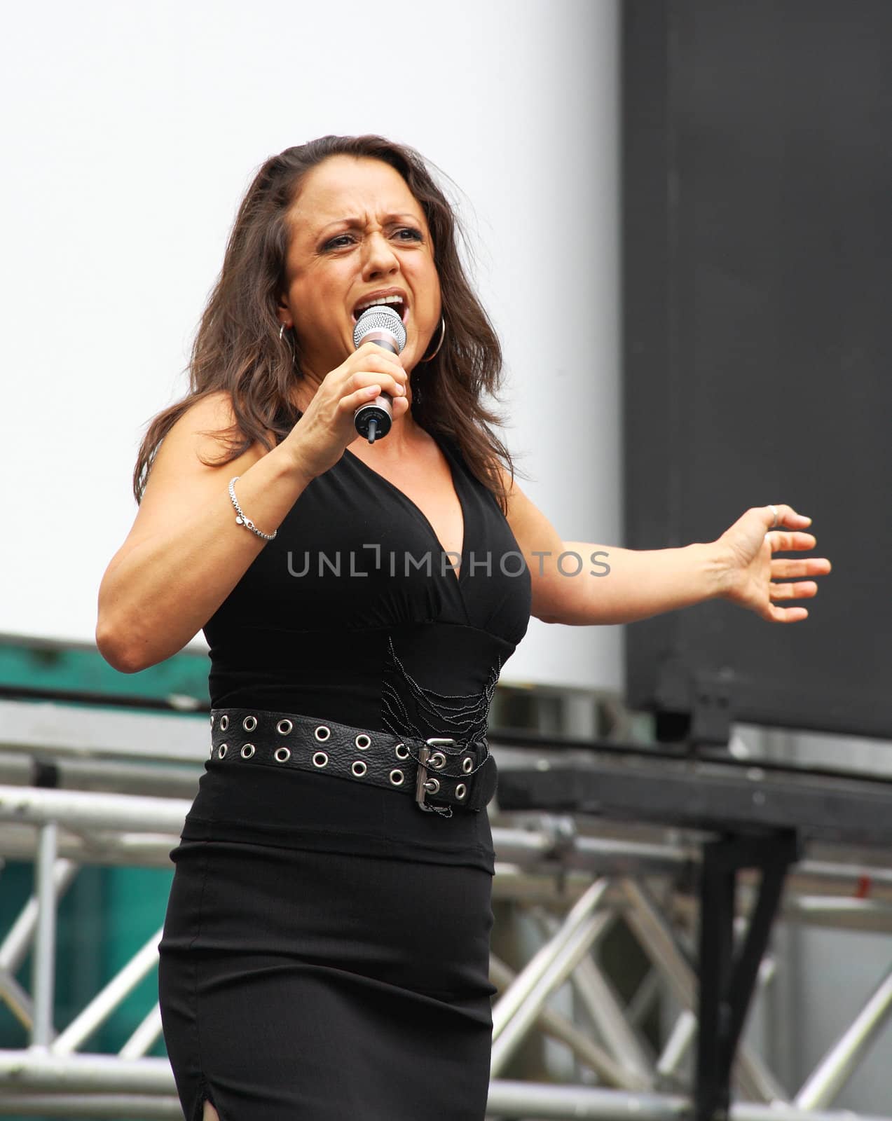 NEW YORK - JULY 31: Singer and actress Natalie Toro performed in A Tale of Two Cities at The Broadway in Bryant Park in NYC - a free public event on July 31, 2008  