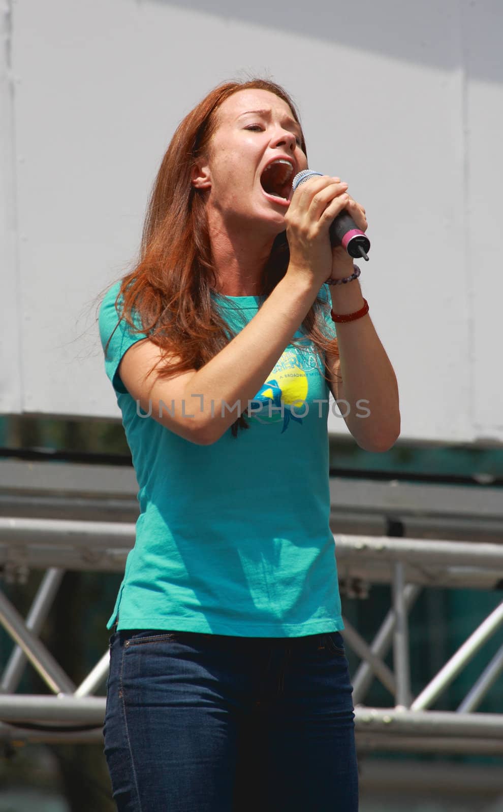 NEW YORK - JULY 31:  Actress Sierra Boggess performed In The Little Mermaid at The Broadway in Bryant Park in NYC - a free public event on July 31, 2008  