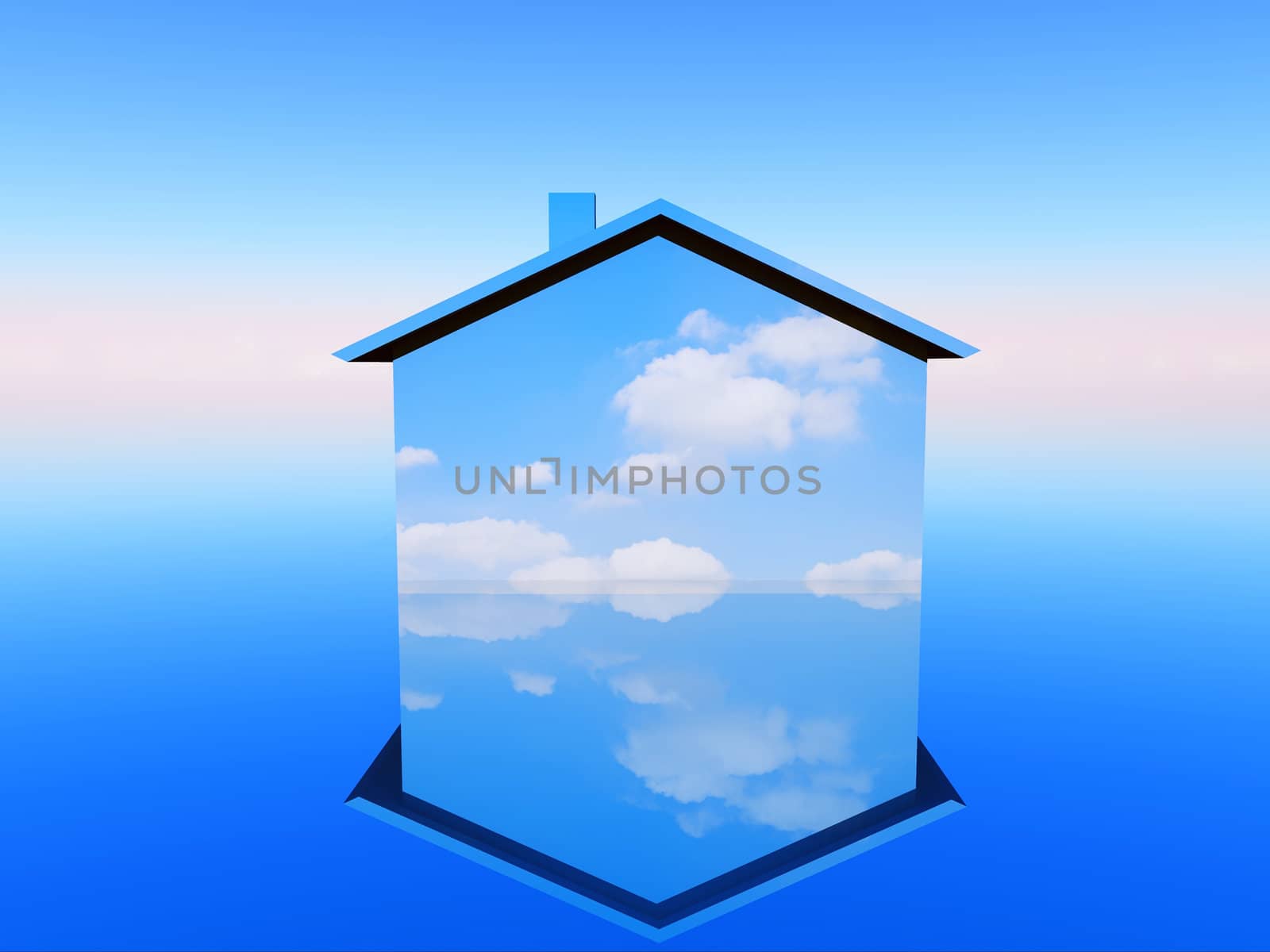 blue  house by gufoto