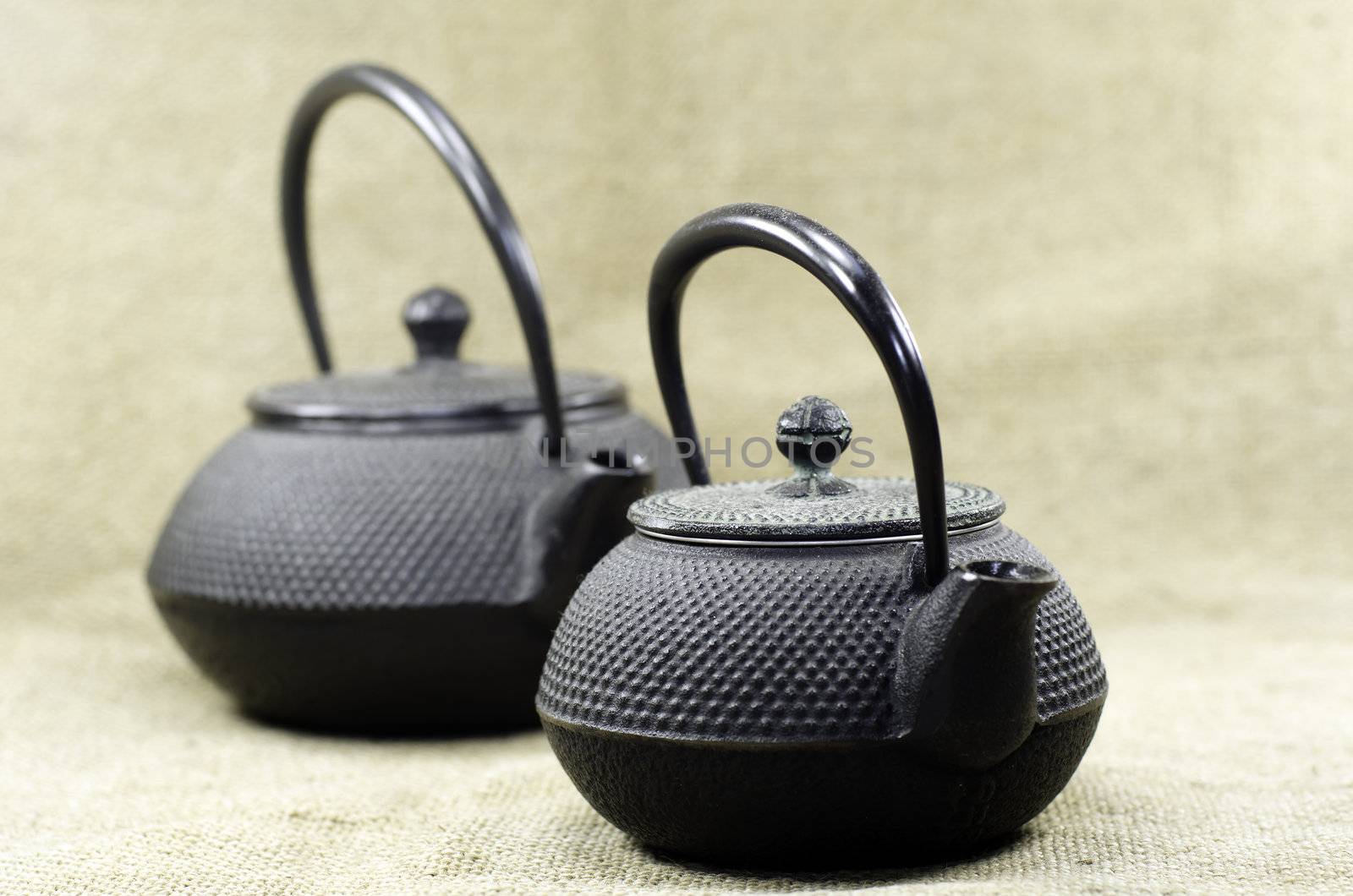 two metal tea pot
