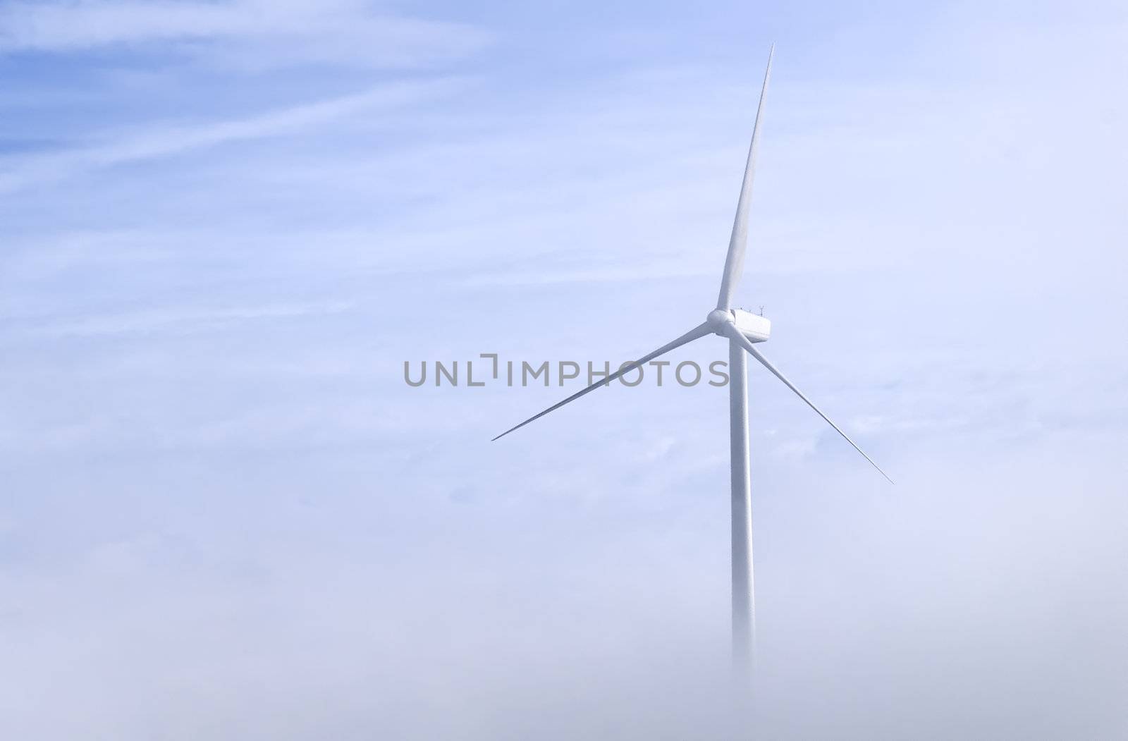 wind turbine in the fog