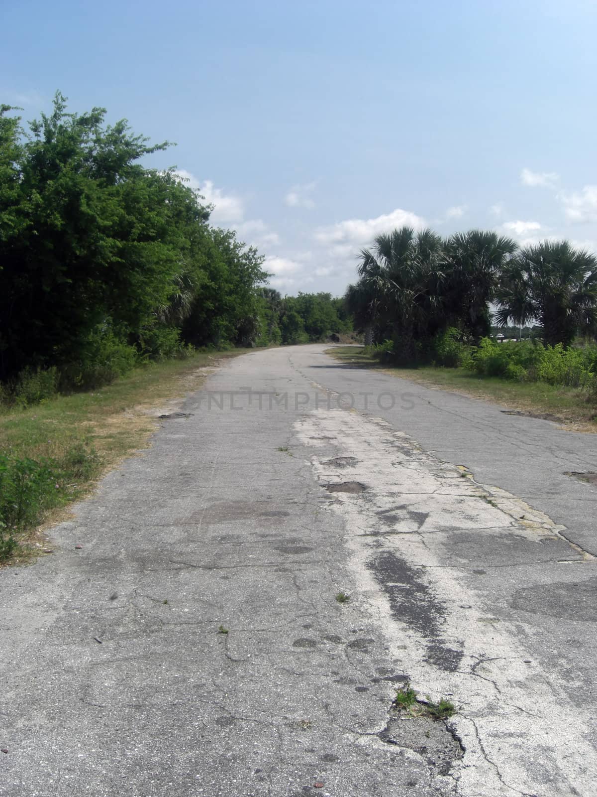 An old, broken and unused road