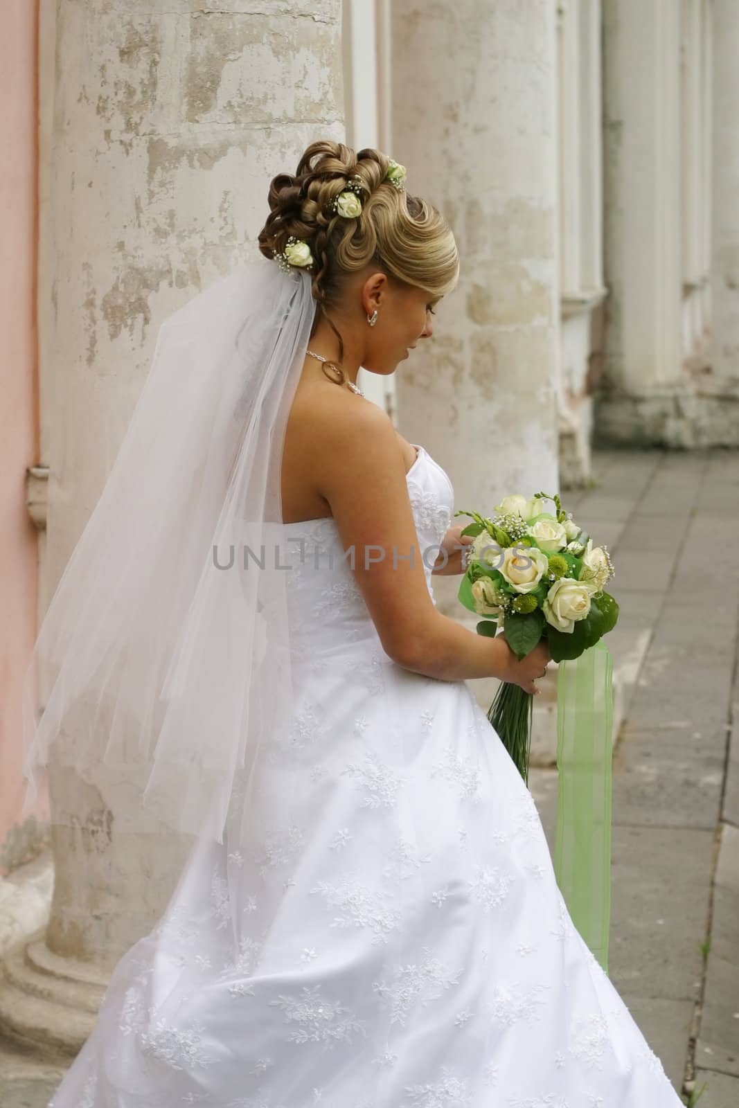 Beautiful bride with a bouquet