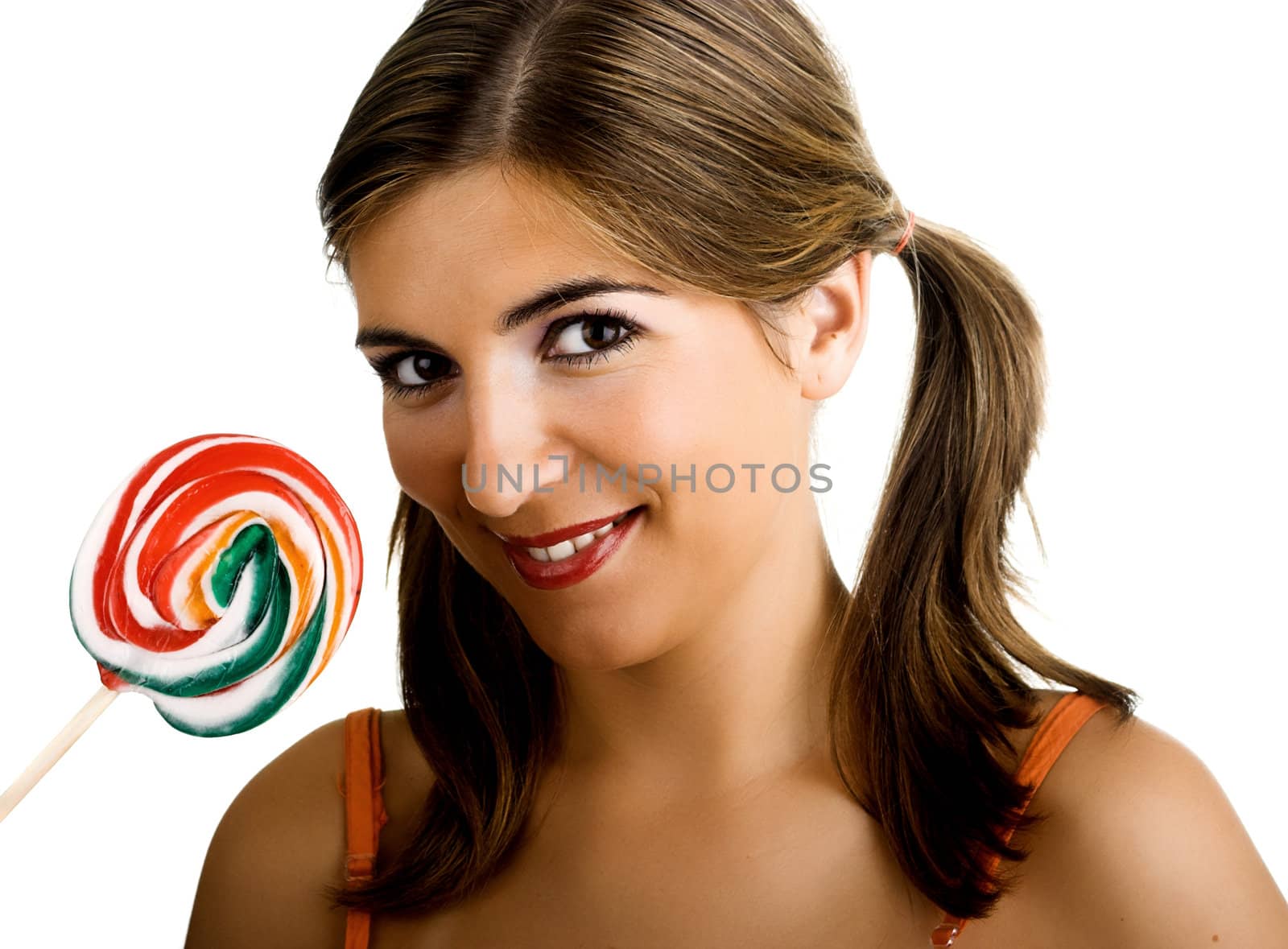 Lollypop Girl - Beautiful woman with a candy in the hands