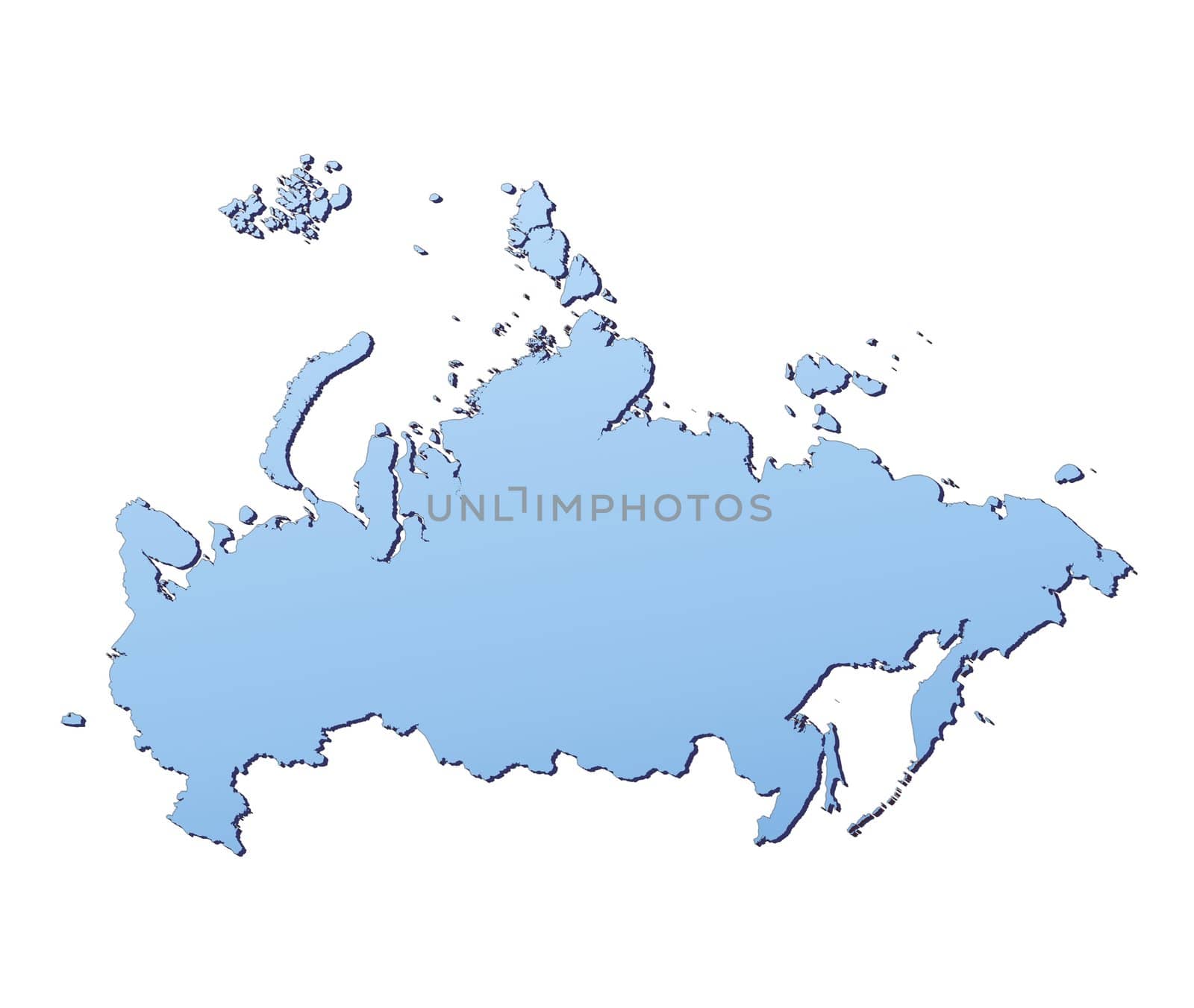 Russia map filled with light blue gradient. High resolution. Mercator projection.
