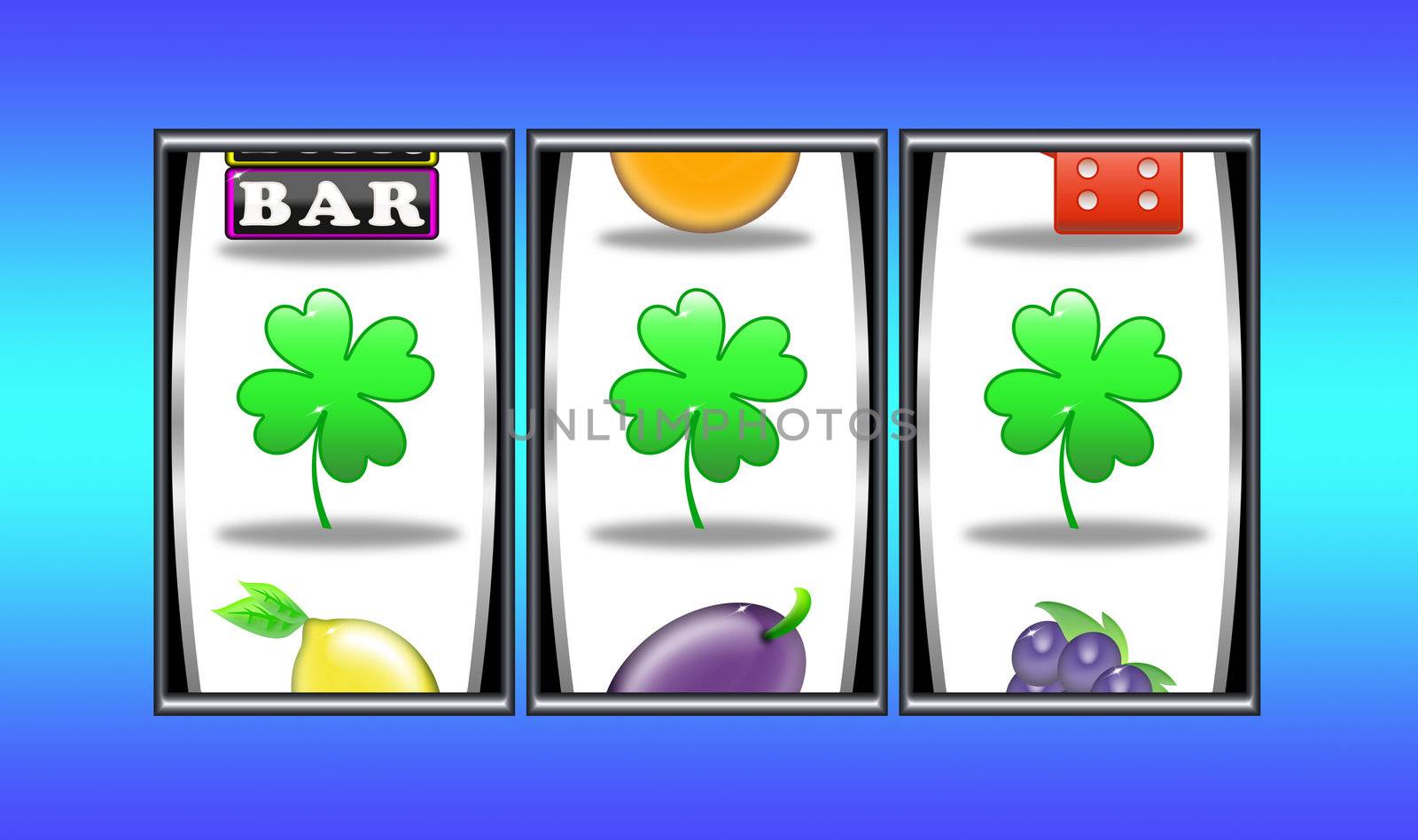aligned symbols and win in slot machine
