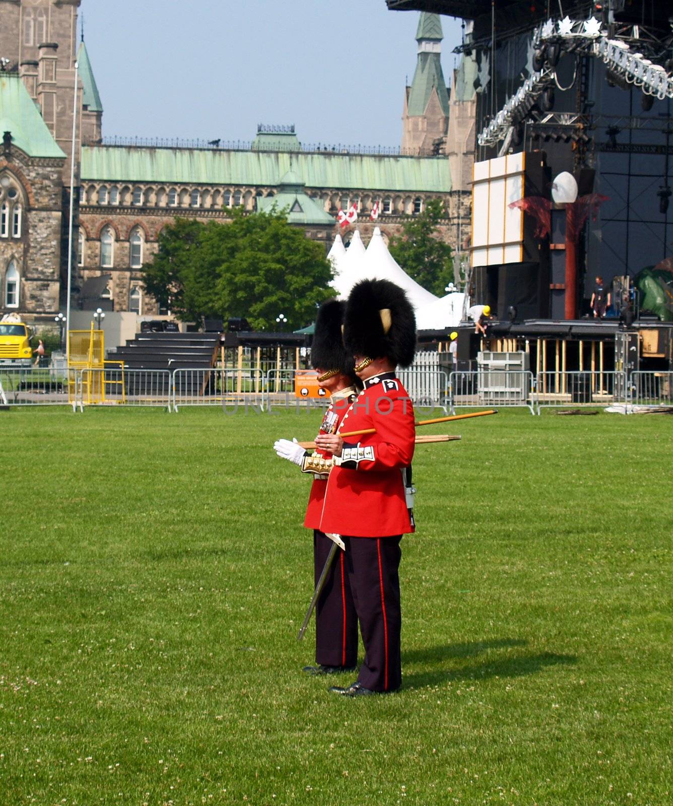 changing guard in front of the Canadian parliament in Ottawa