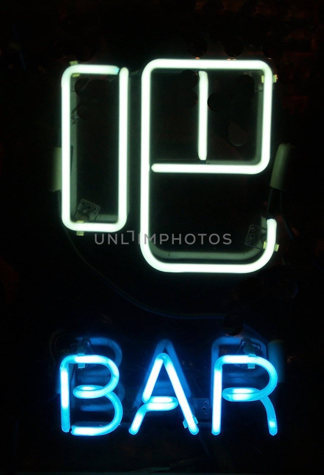a Neon sign of bar in Chinese by gary718