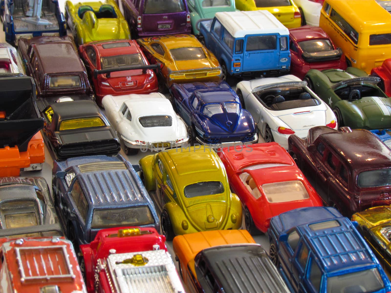 traffic congestion illustrated with toy cars.