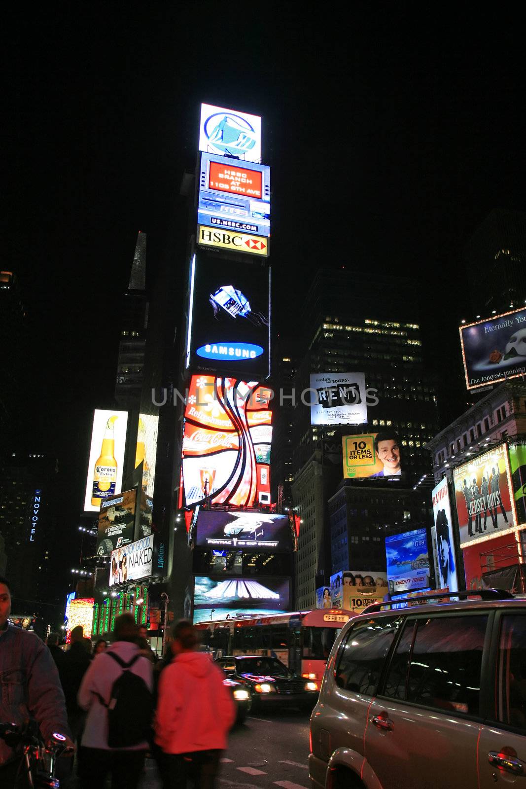 The Times Square in New York City at night