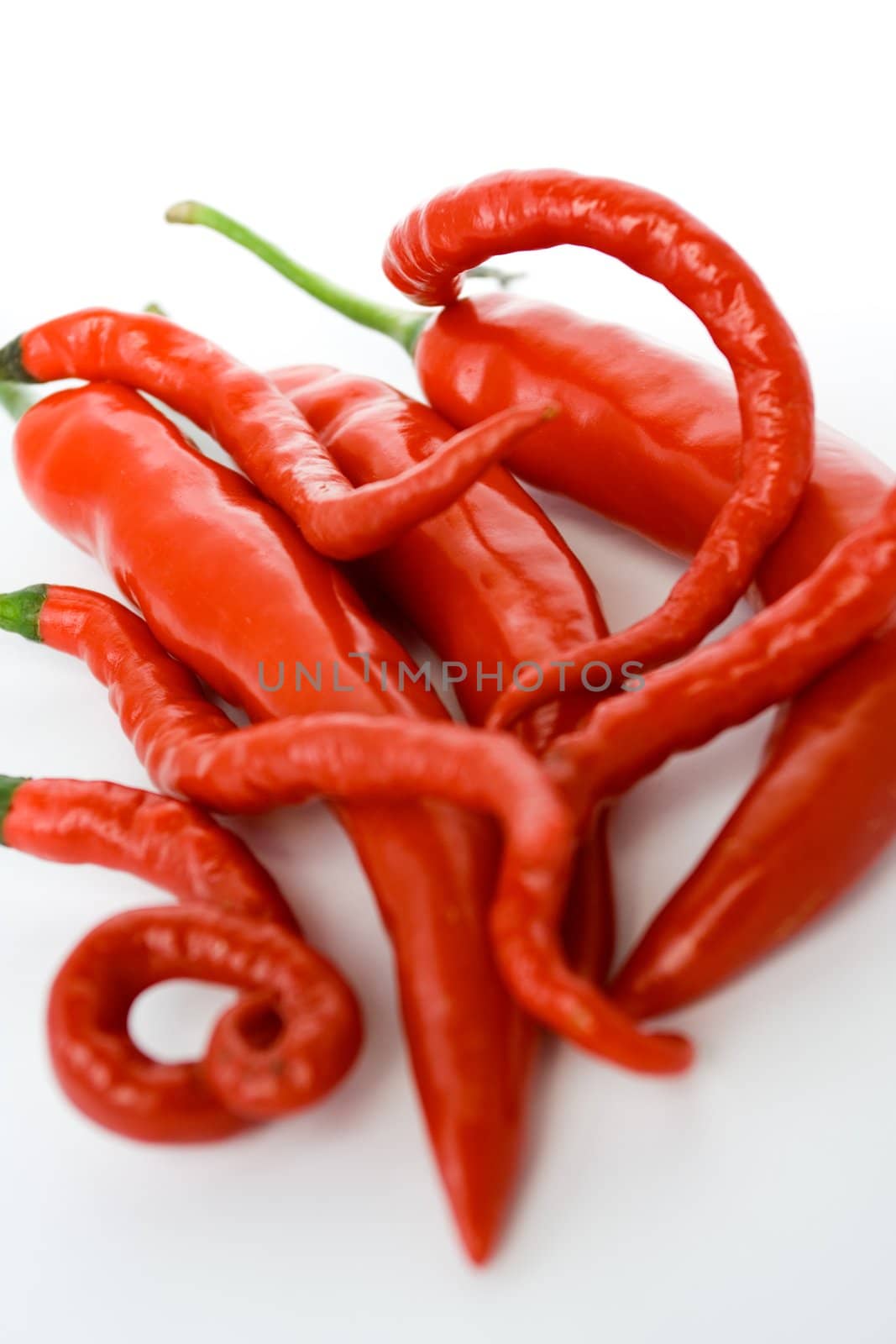 red chili as seasoning ingredients isolated on white 