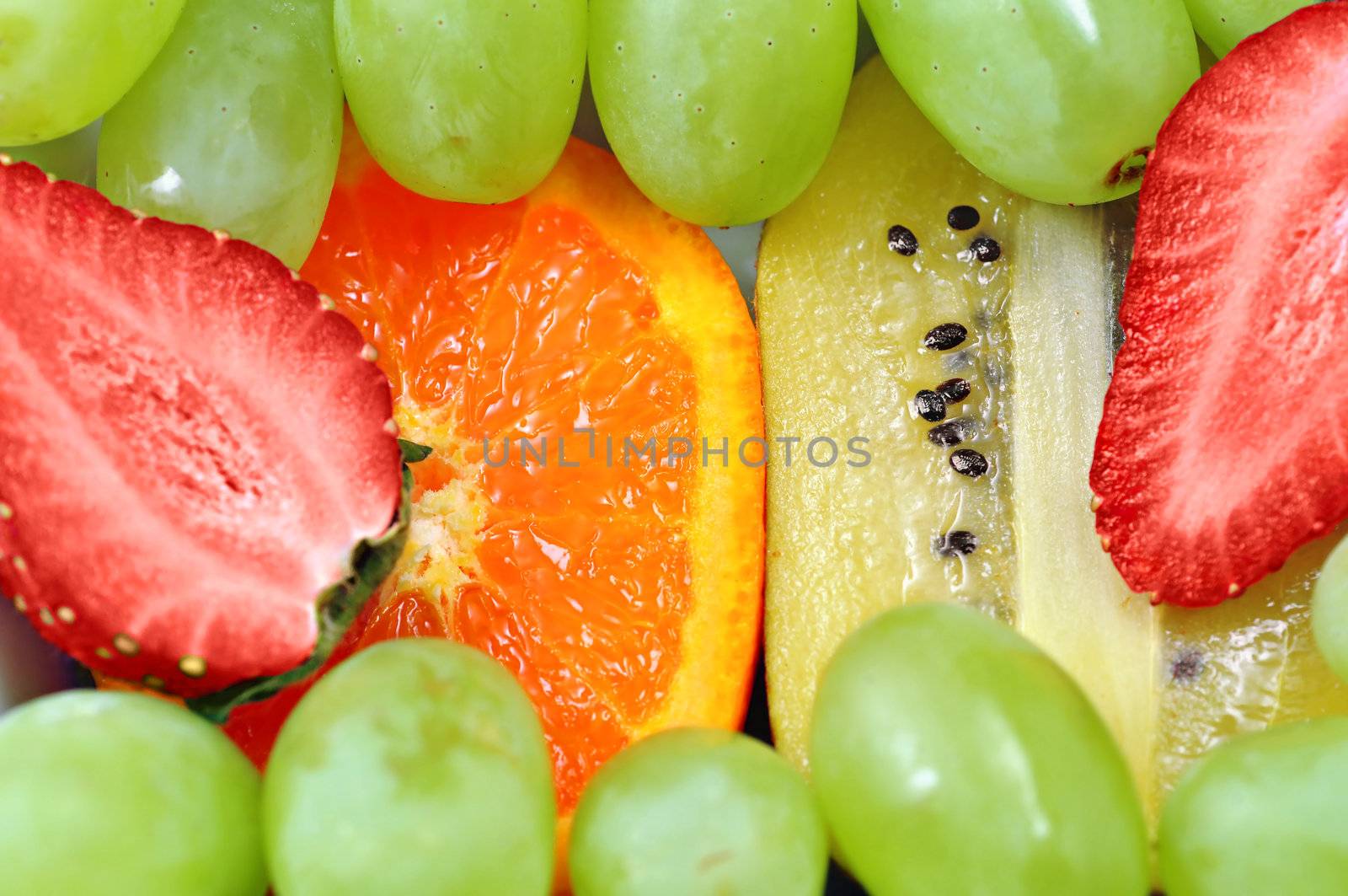 Fresh fruit mix background by Mirage3