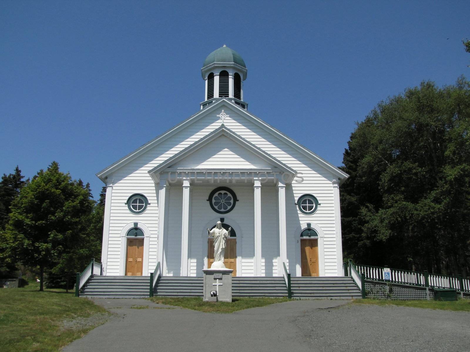 Country church is the focal point of the church ground in a rural setting