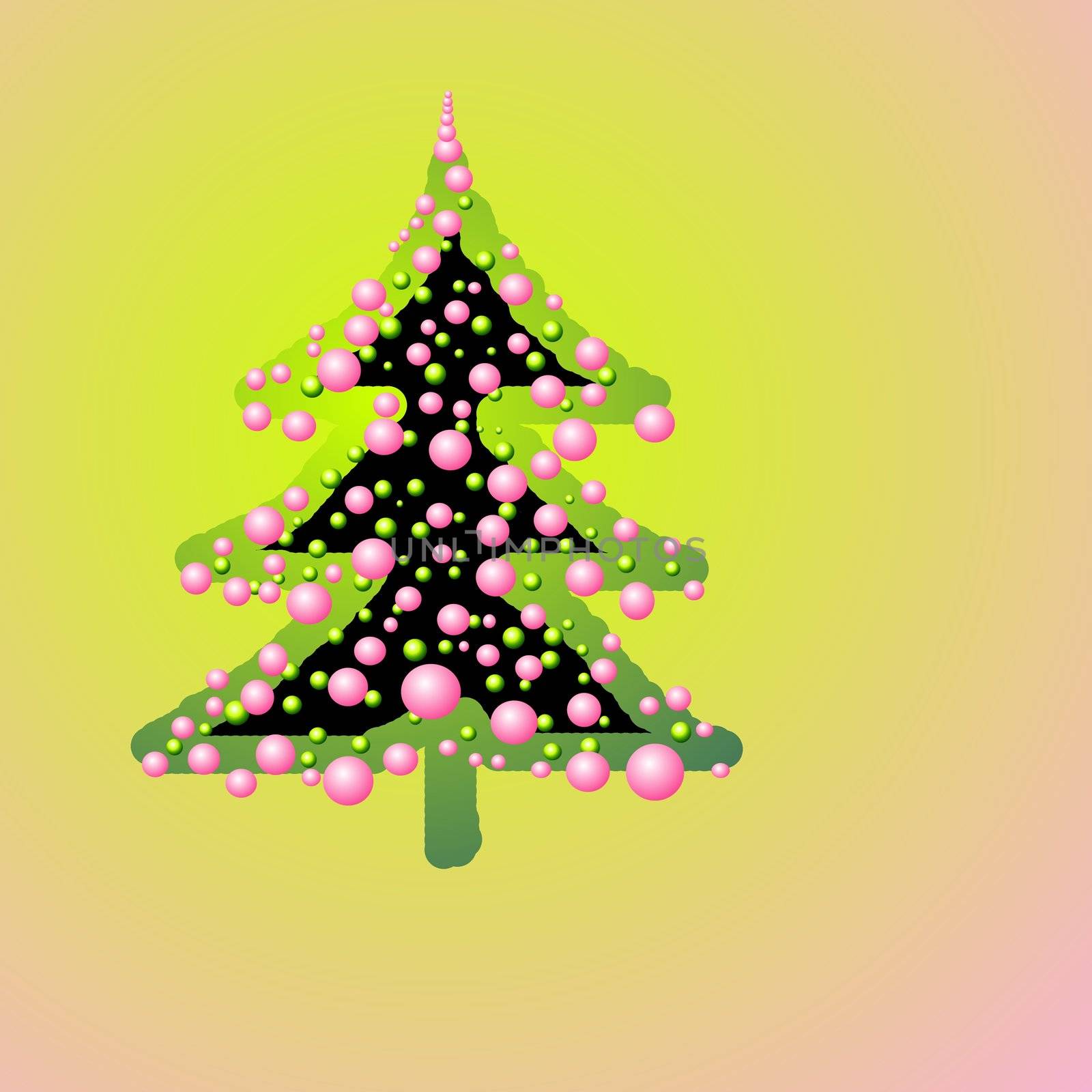 abstrakter Christbaum Grafik

