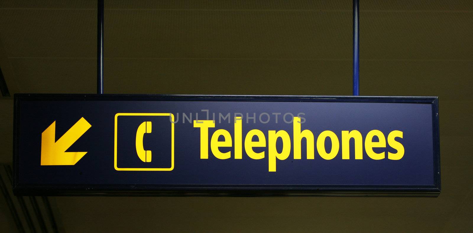 telephone sign at an airport