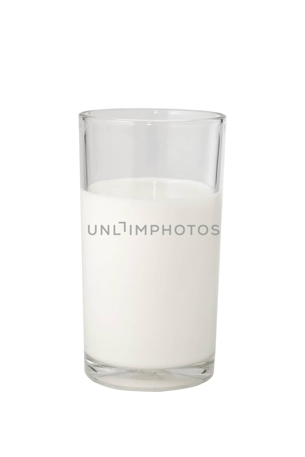 Milk in clear glass, Isolated