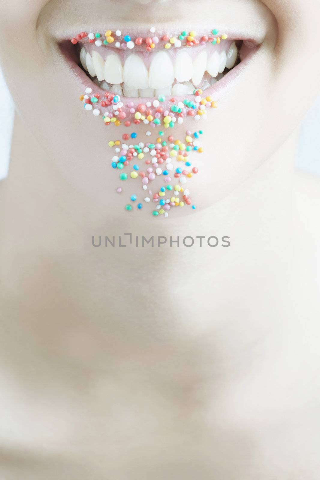 Person with Candy-Coated Mouth